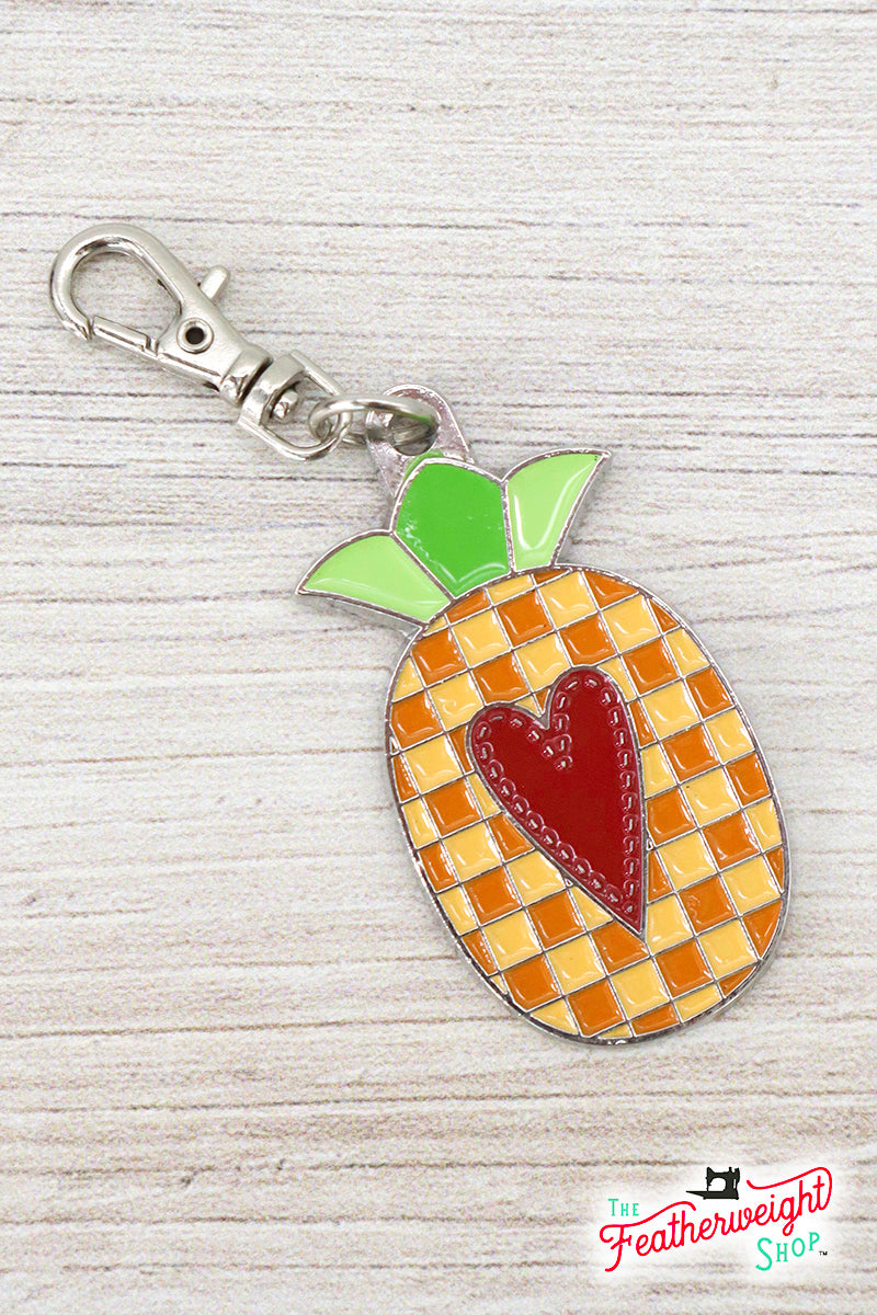 Keyring & Keychain Enamel Charm, PINEAPPLE by Lori Holt