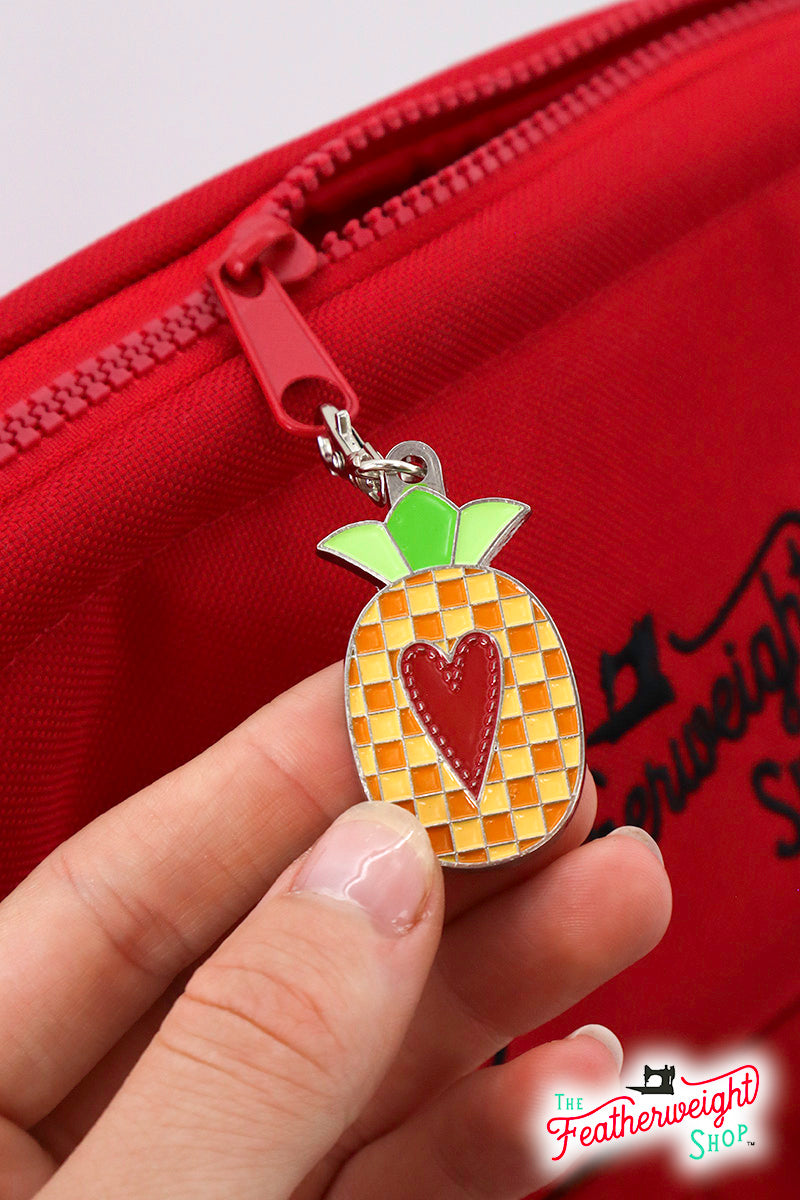 Keyring & Keychain Enamel Charm, PINEAPPLE by Lori Holt