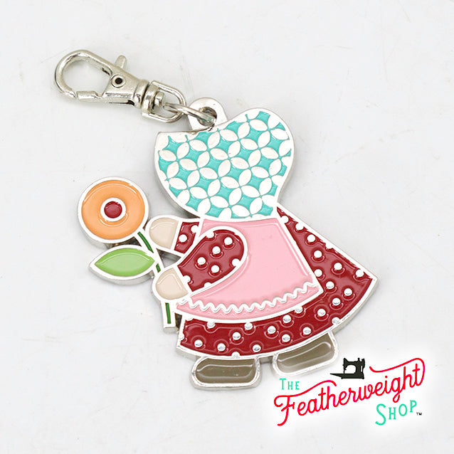 Keyring & Keychain Enamel Charm, SUNBONNET SUE by Lori Holt