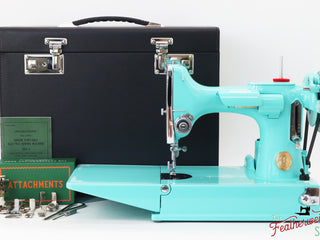 Load image into Gallery viewer, Singer Featherweight 221, AD7871** - Fully Restored in Tiffany Blue