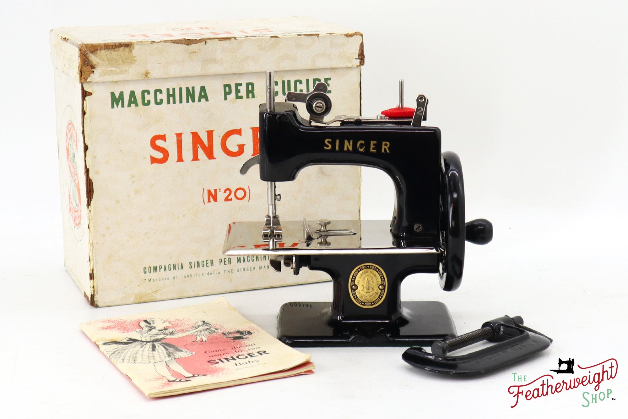 Singer Sewhandy Model 20 - Black - RARE, Complete Italian Set