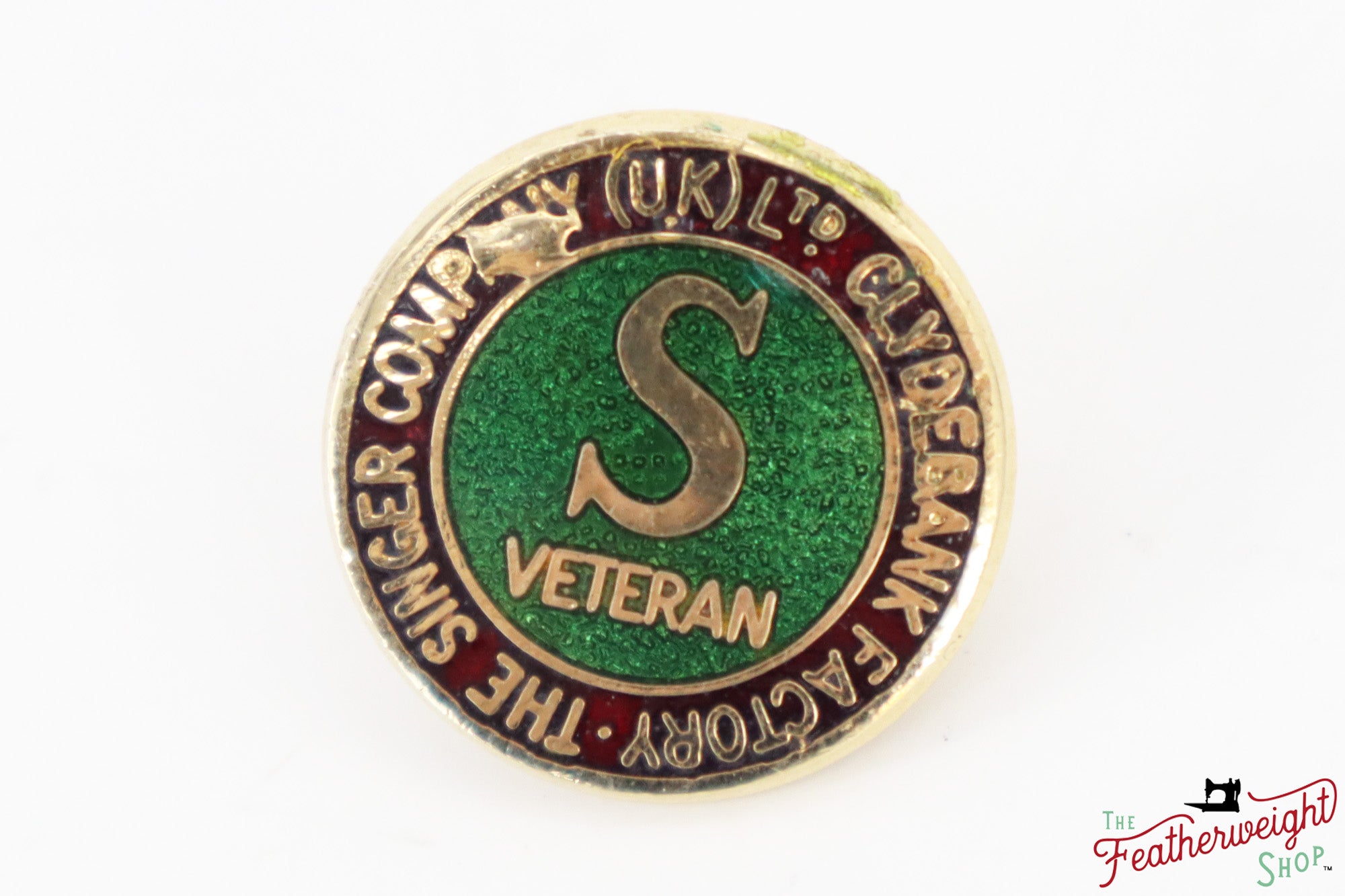 Employee's Veteran Pin, Clydebank - RARE Singer (Vintage Original)