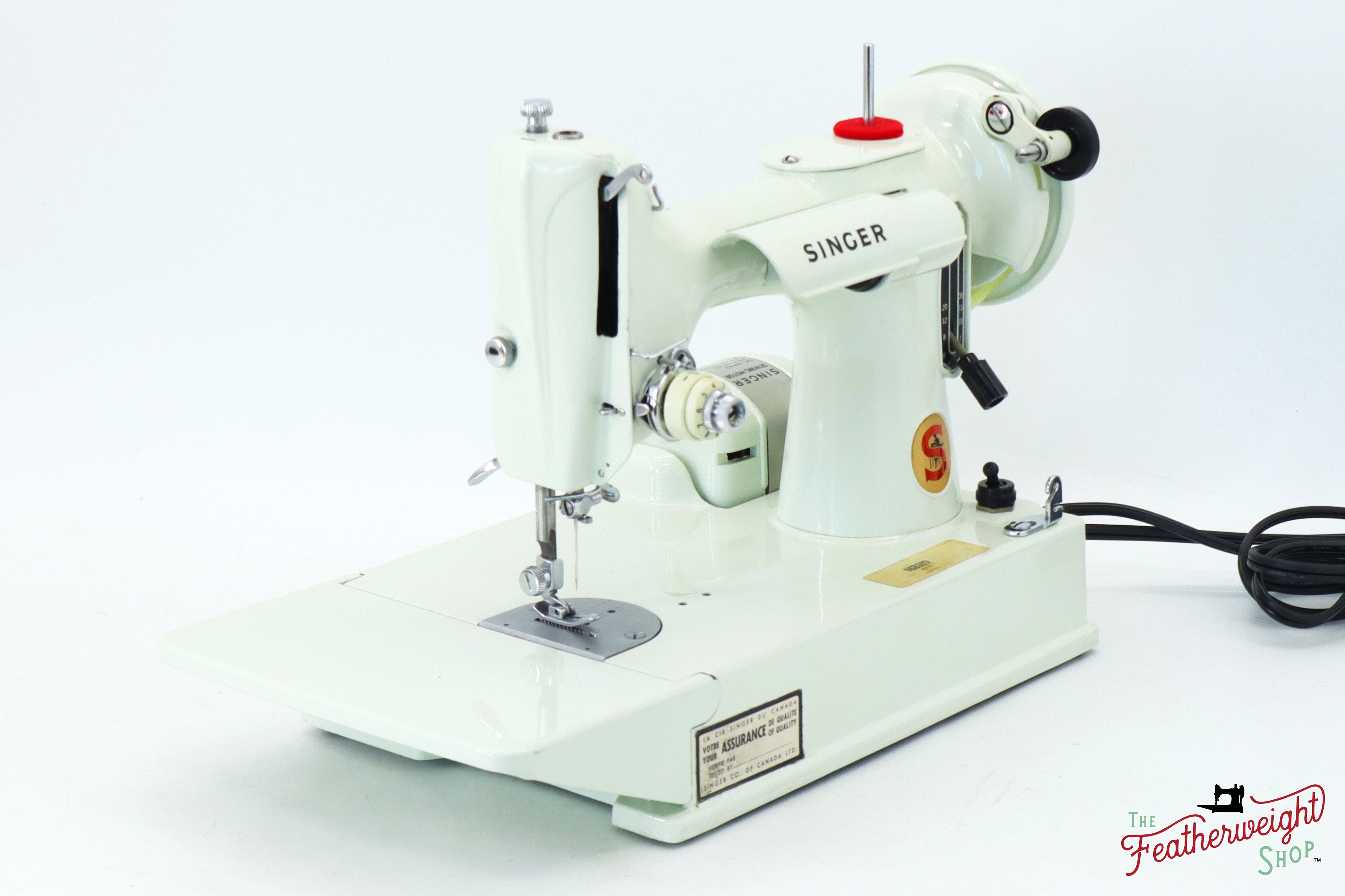 ミュージシャン CDL Hand Stitched Mini Basket White Singer Sewing Machine Model 5417C/5430C Vintage w/ Case