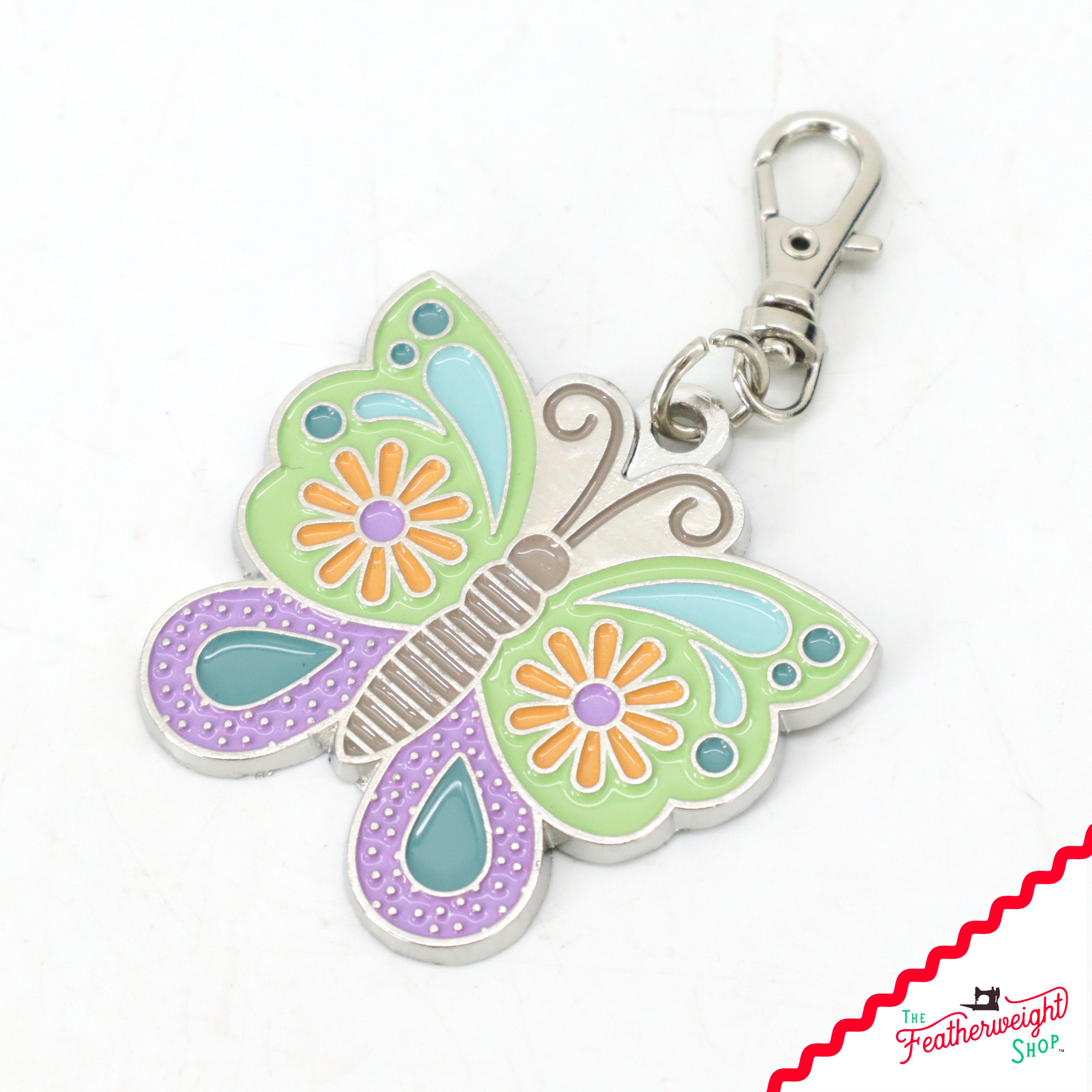 Keyring & Keychain Enamel Happy Charm, Butterfly by Lori Holt