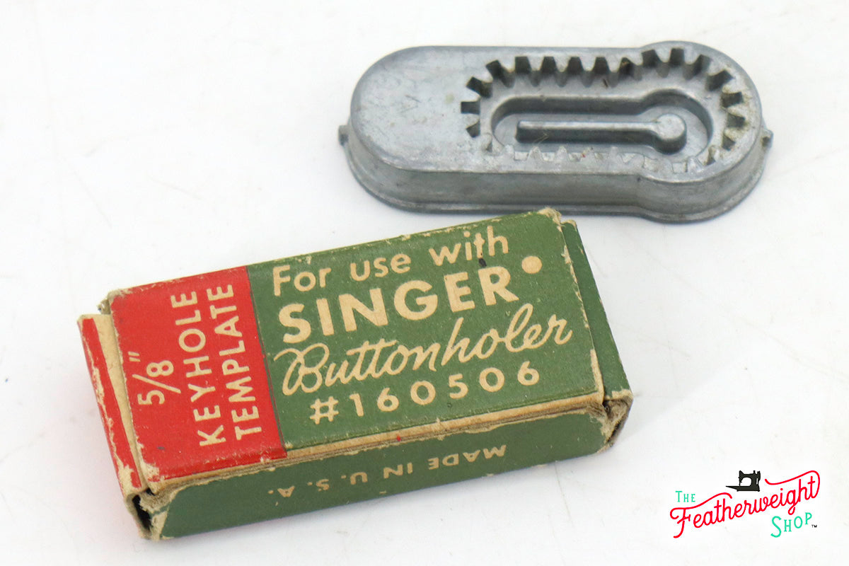 Singer Buttonholer Attachment Template, BOXED (Vintage Original) - RARE