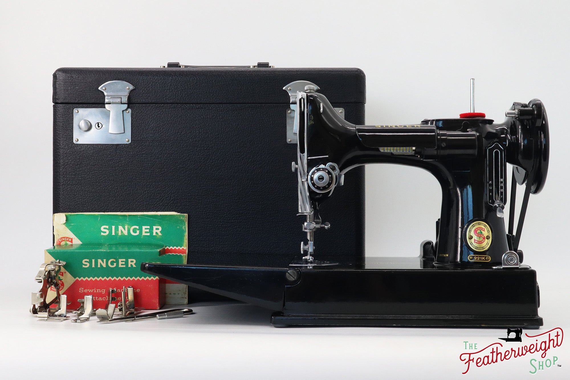 Singer Featherweight 221K Sewing Machine, RED "S" - ES2467**