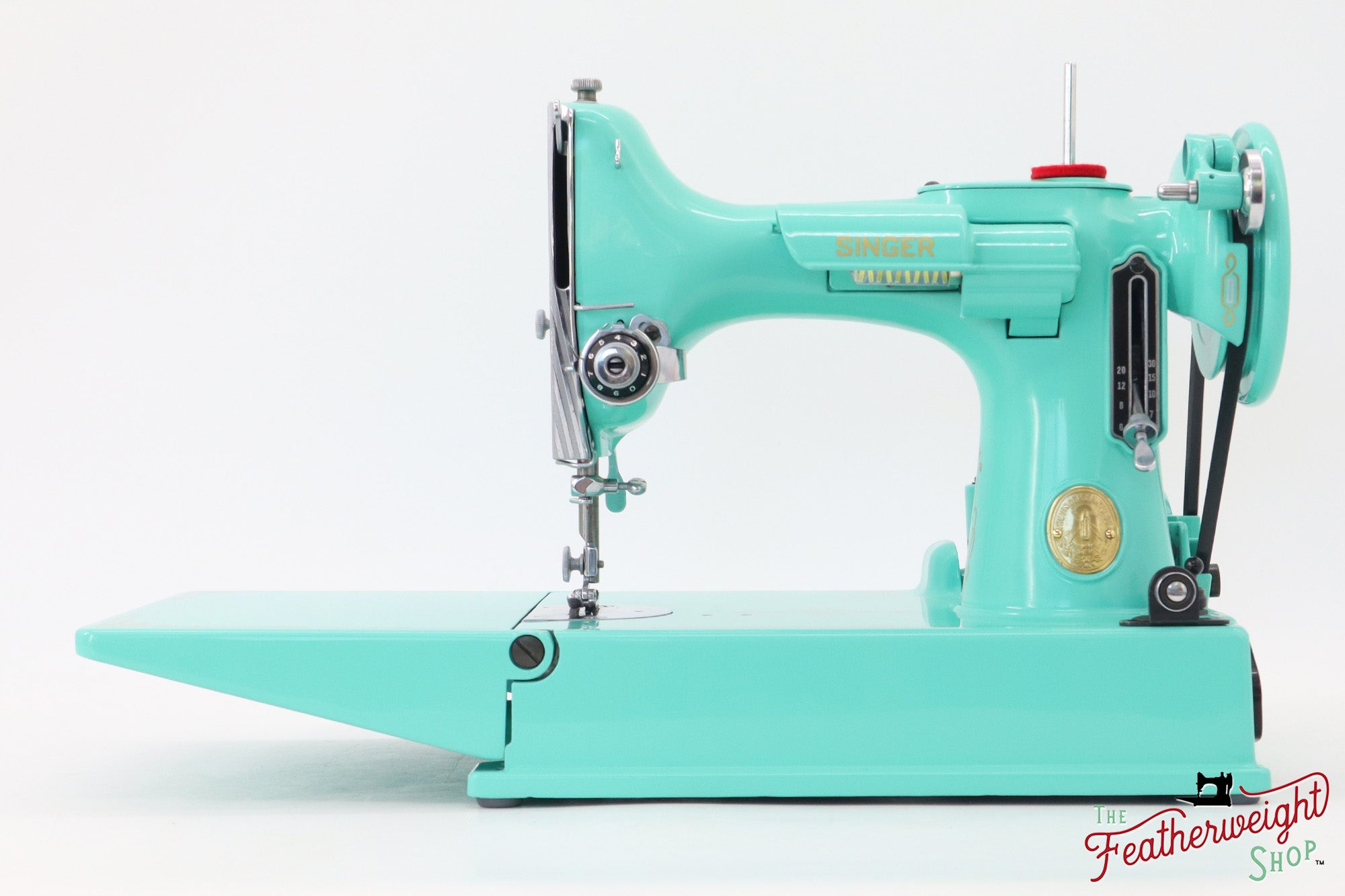 Singer Featherweight 221, AJ587*** - Fully Restored in Caribbean Sea Green