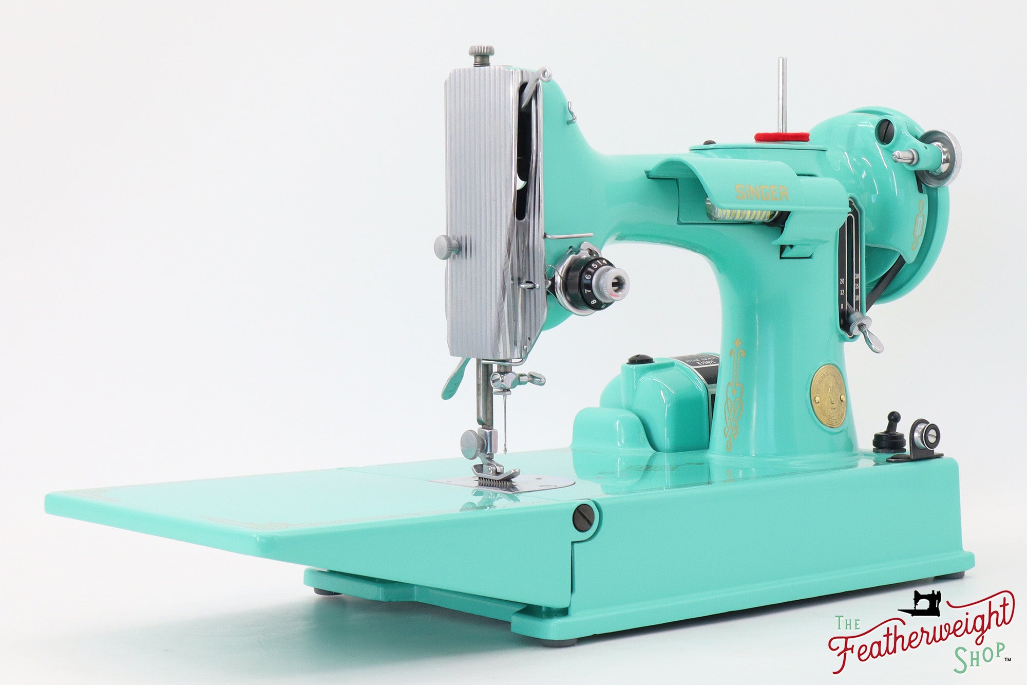 Singer Featherweight 221, AJ587*** - Fully Restored in Caribbean Sea Green