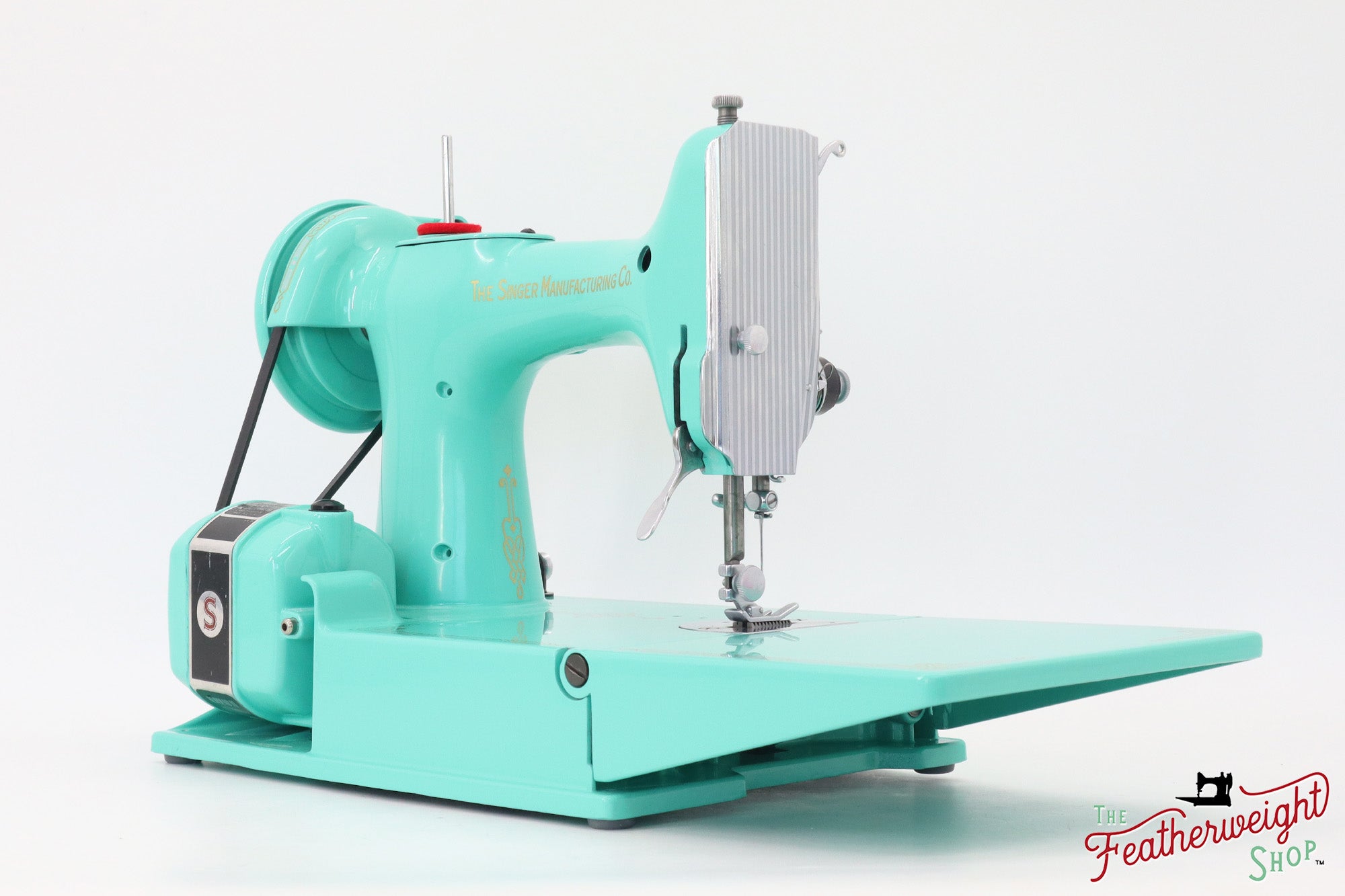 Singer Featherweight 221, AJ587*** - Fully Restored in Caribbean Sea Green