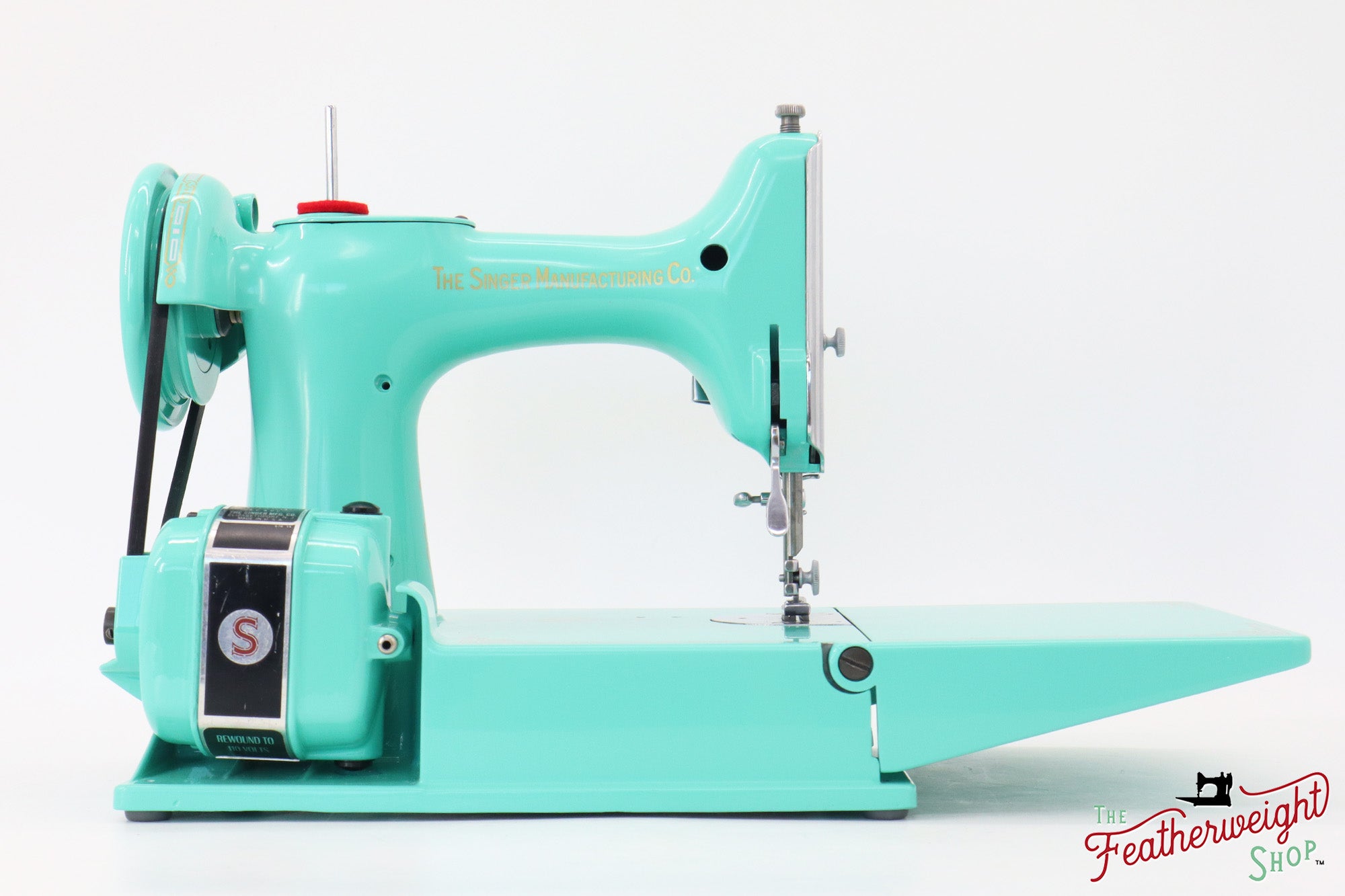 Singer Featherweight 221, AJ587*** - Fully Restored in Caribbean Sea Green