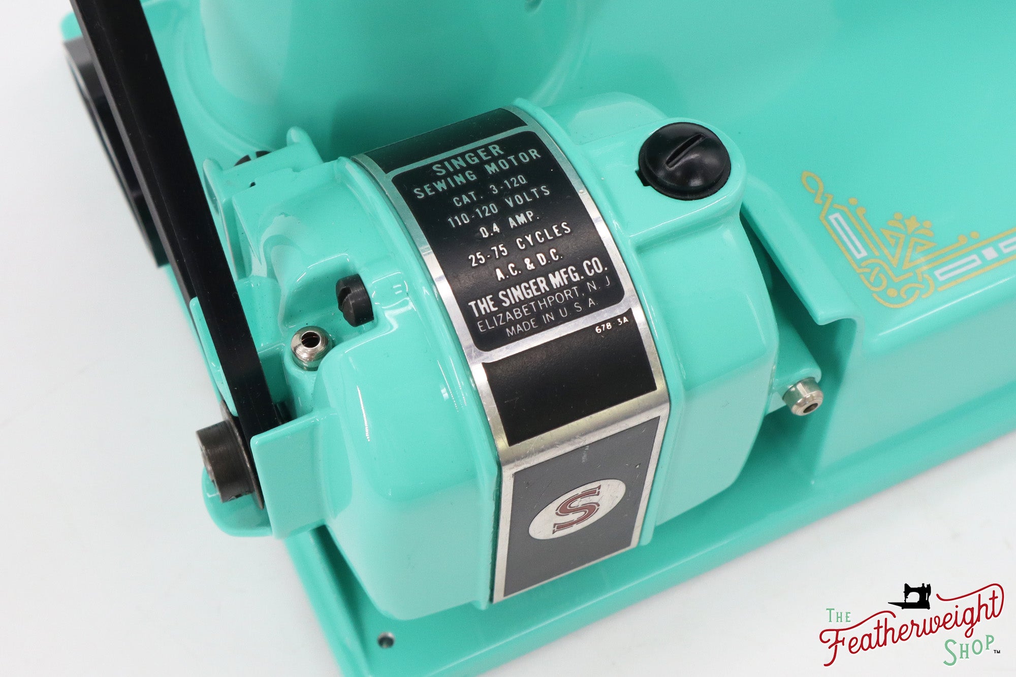 Singer Featherweight 221, AJ587*** - Fully Restored in Caribbean Sea Green