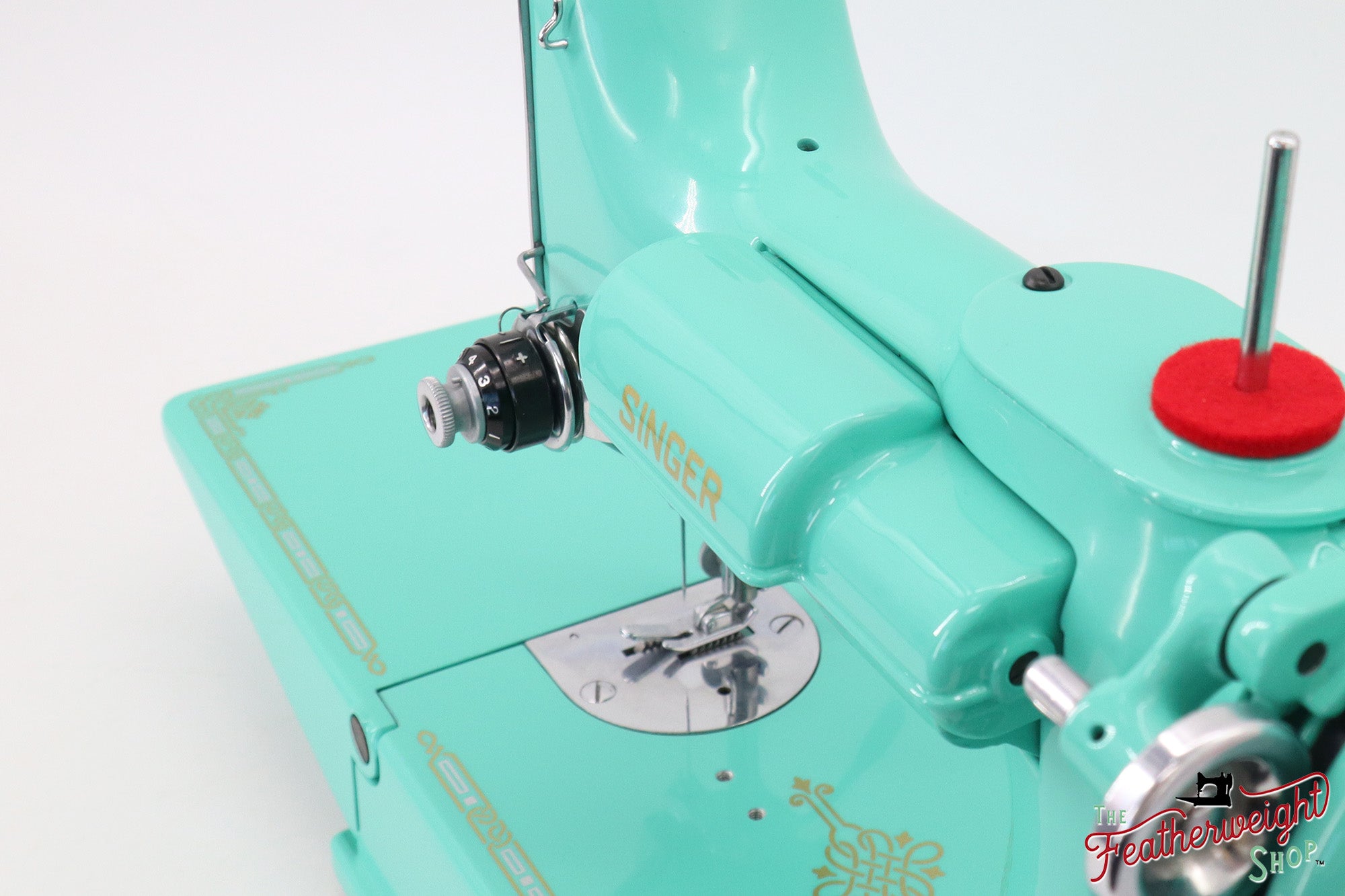 Singer Featherweight 221, AJ587*** - Fully Restored in Caribbean Sea Green