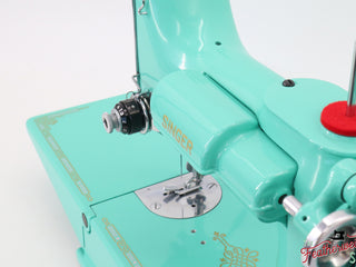 Load image into Gallery viewer, Singer Featherweight 221, AJ587*** - Fully Restored in Caribbean Sea Green