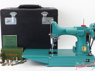 Load image into Gallery viewer, Singer Featherweight 221, AE779*** - Fully Restored in Lagoon