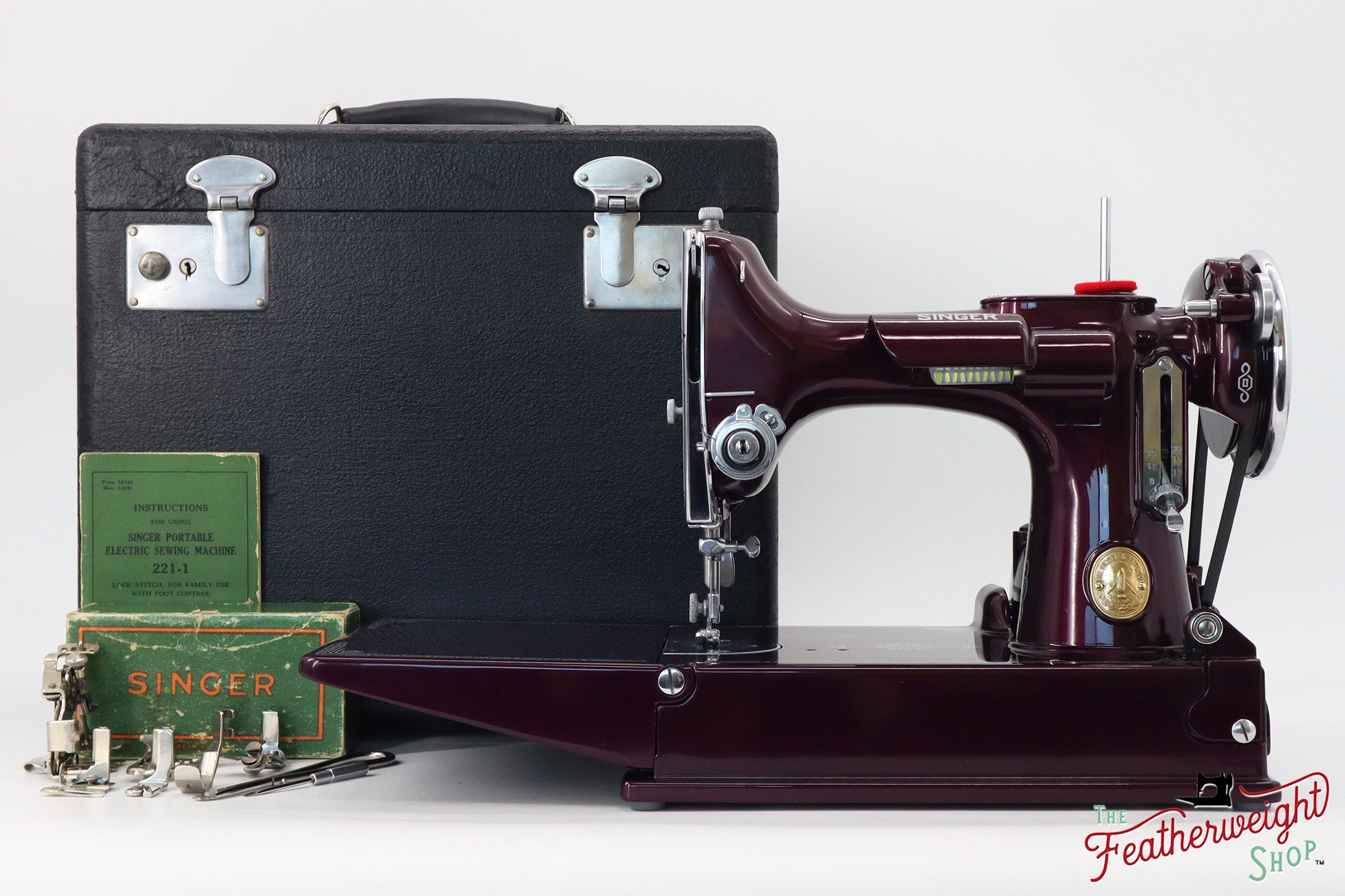 Singer Featherweight 221, AE2120** - Fully Restored in Star Garnet