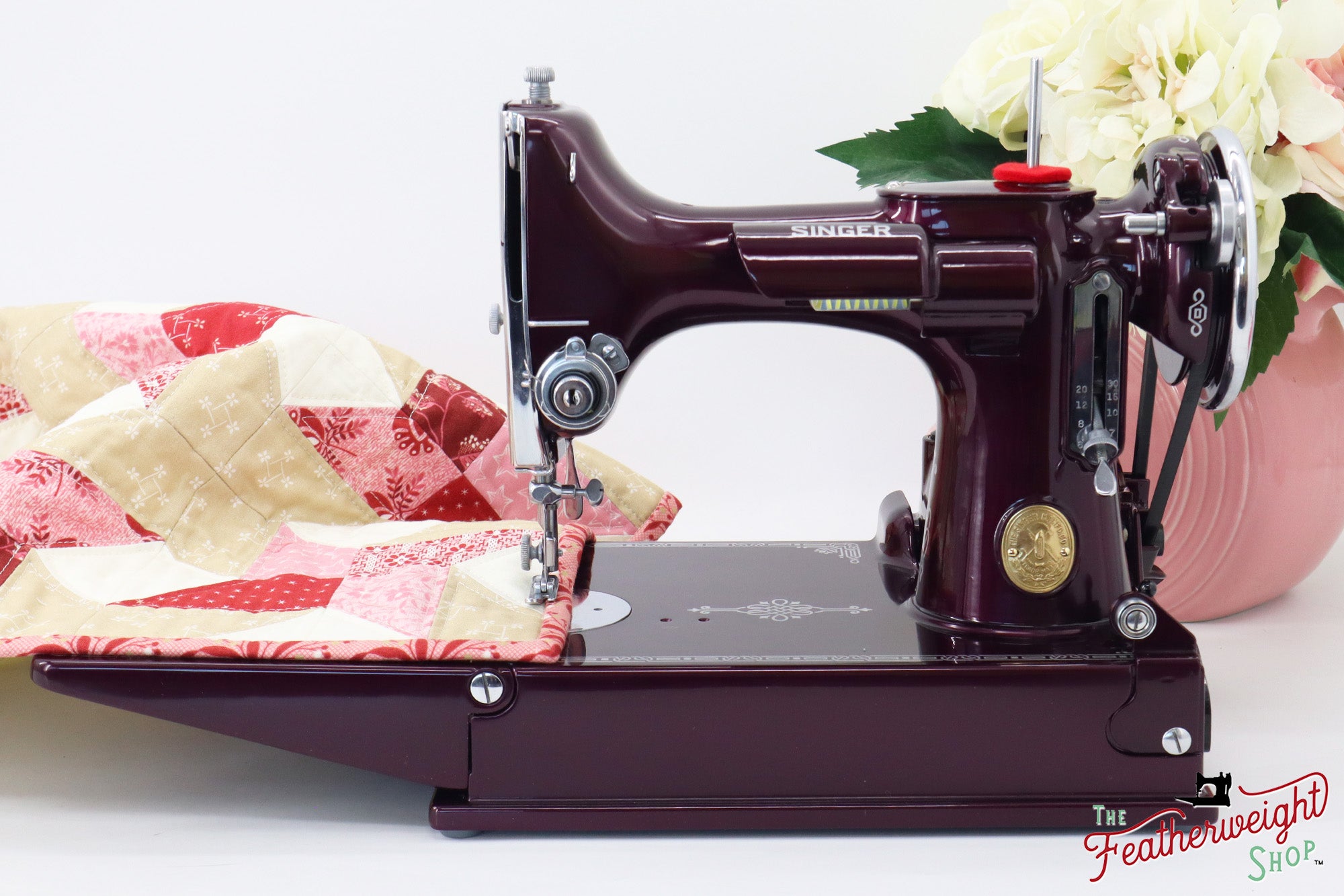 Singer Featherweight 221, AE2120** - Fully Restored in Star Garnet