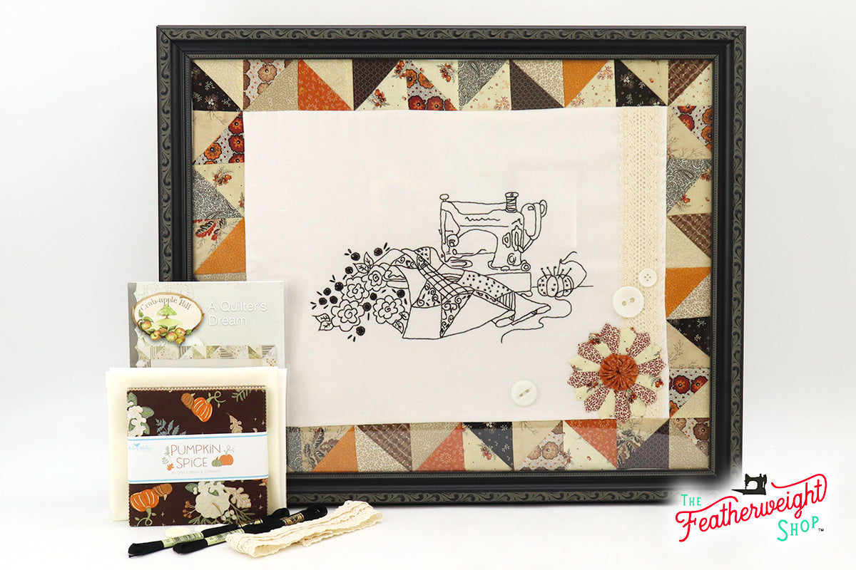 KIT, Vintage Autumn Featherweight Embroidery + Pattern