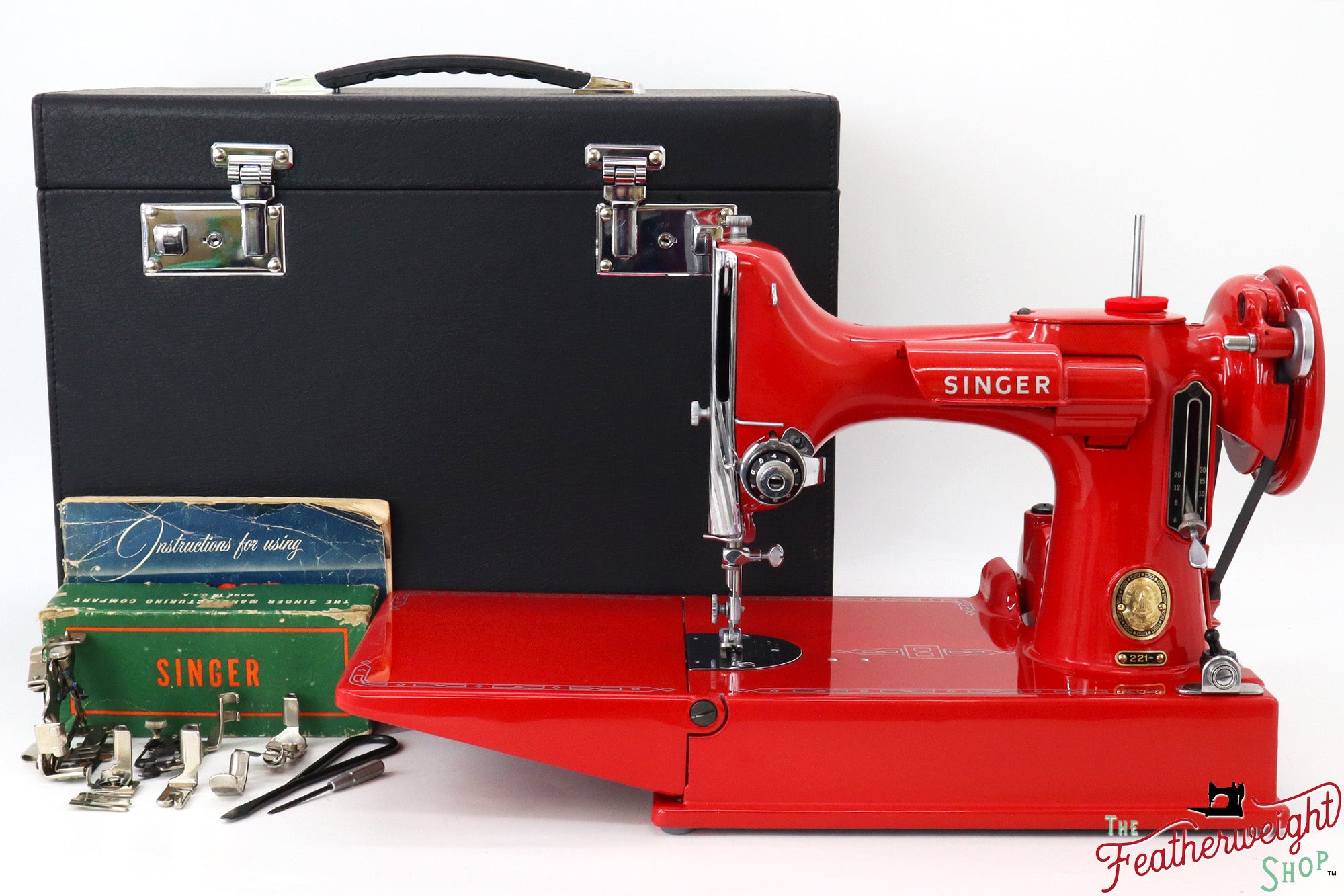 Singer Featherweight 221, AM17209* - Fully Restored in Liberty Red