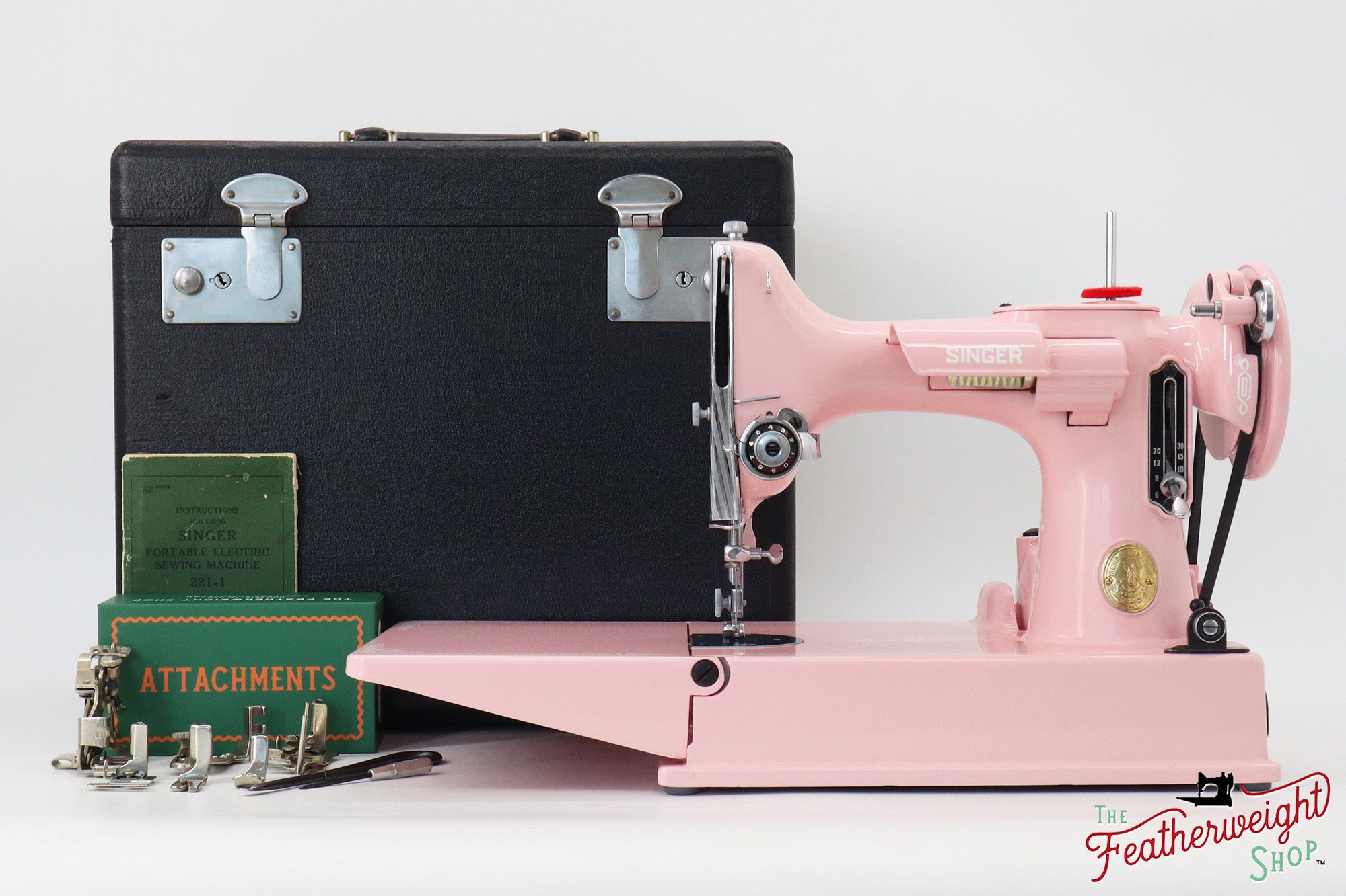 Singer Featherweight 221, AJ126*** - Fully Restored in Rosy Posy Pink