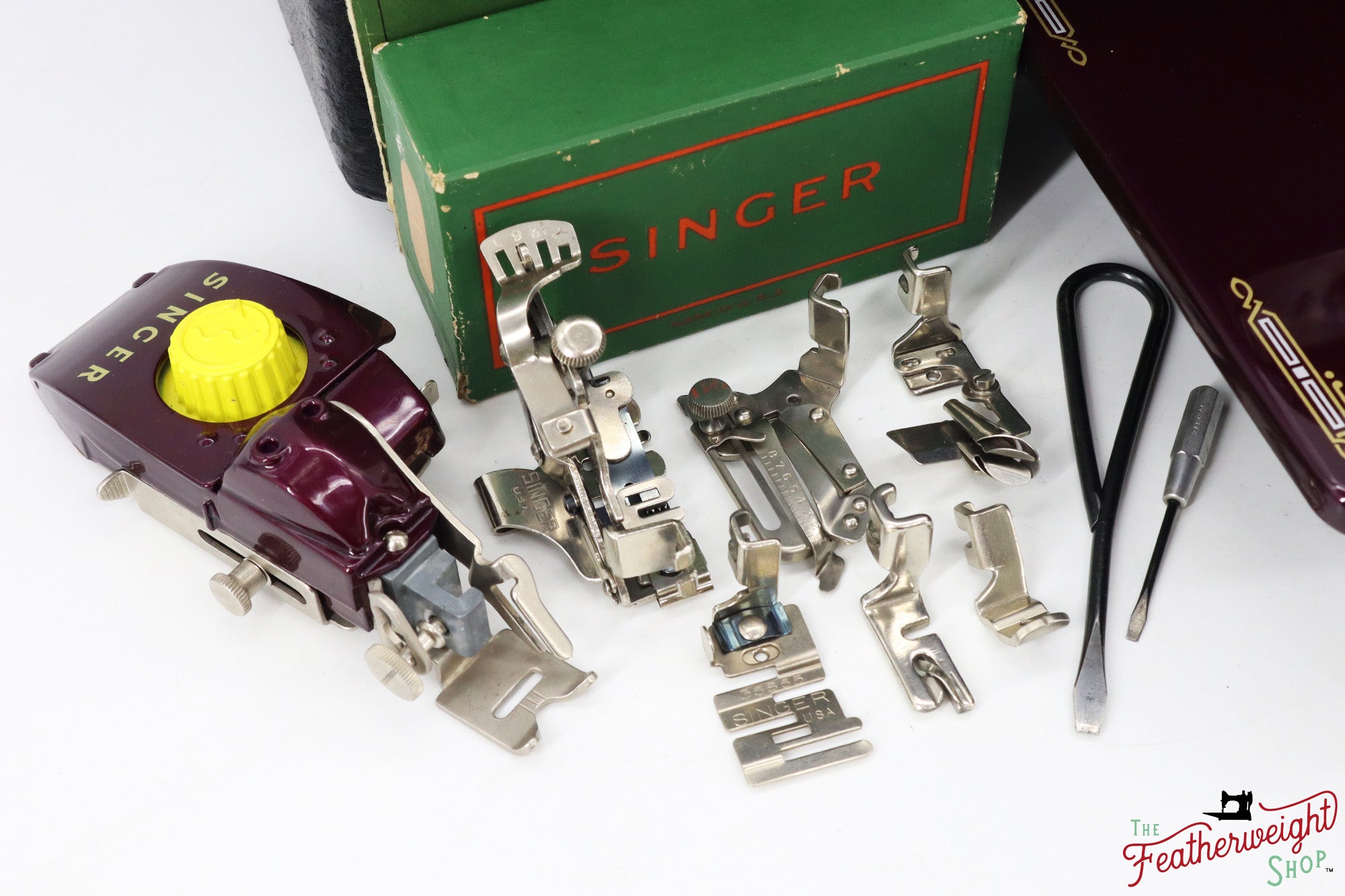 Singer Featherweight 221, AF870*** - Fully Restored in Star Garnet