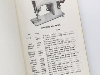 Load image into Gallery viewer, List of Parts Book, Singer 185K3, 1958 (Vintage Original) - RARE