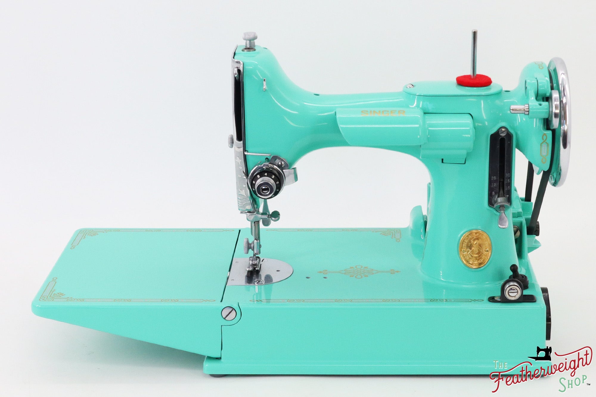 Singer Featherweight 221, AF08193* - Fully Restored in Caribbean Sea Green