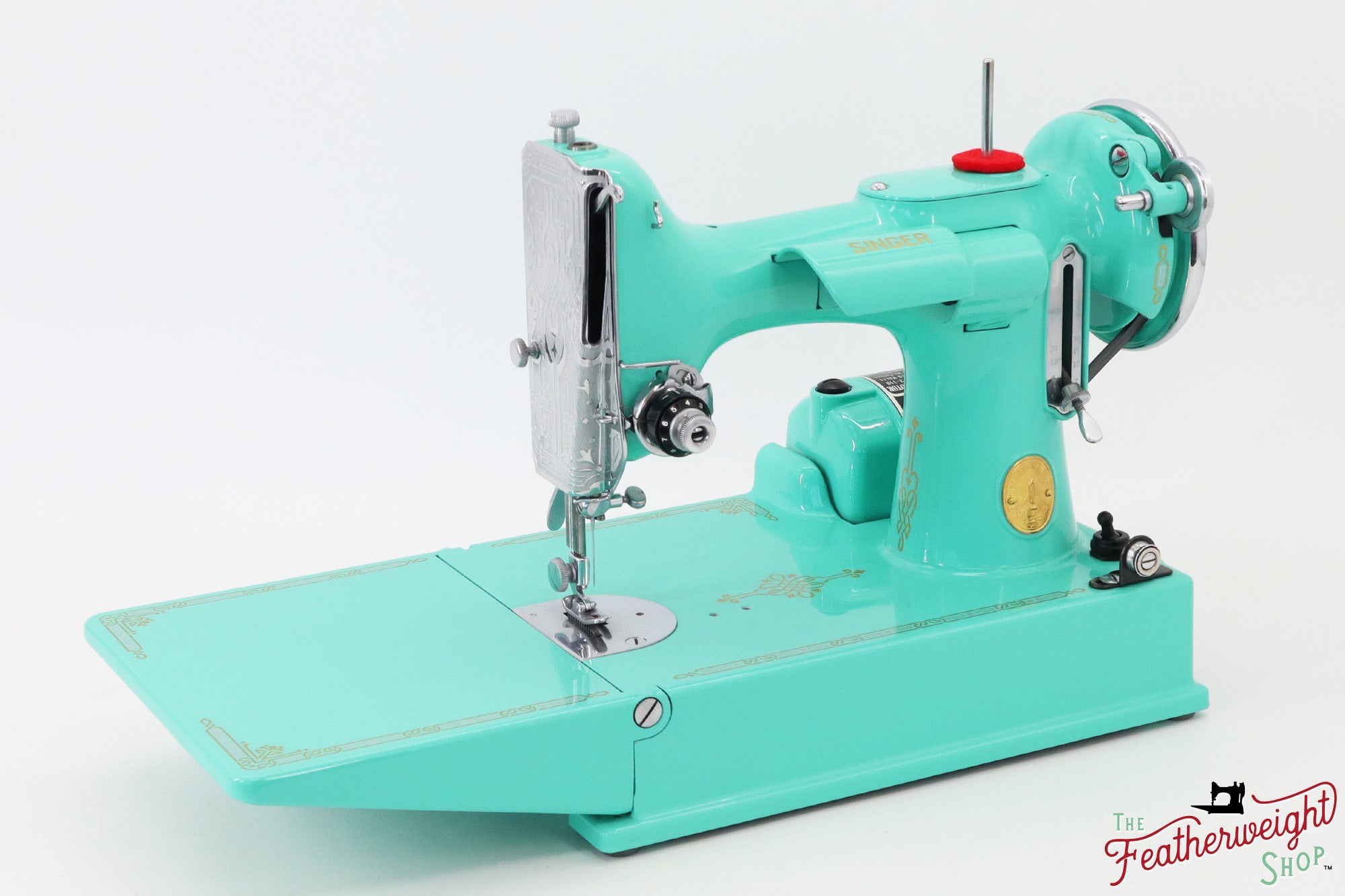 Singer Featherweight 221, AF08193* - Fully Restored in Caribbean Sea Green