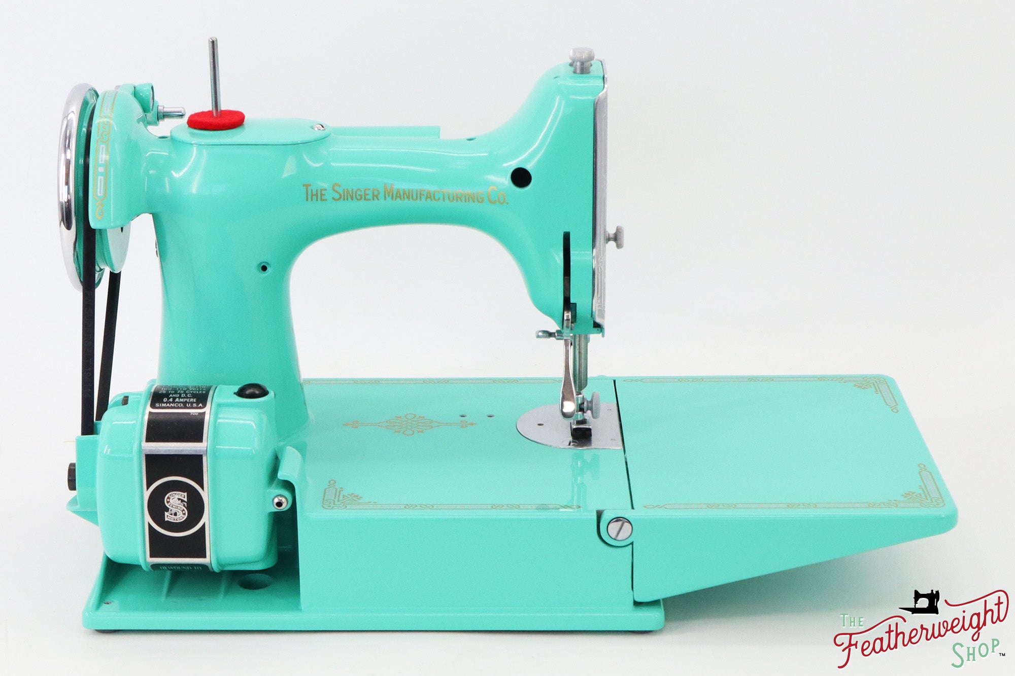 Singer Featherweight 221, AF08193* - Fully Restored in Caribbean Sea Green