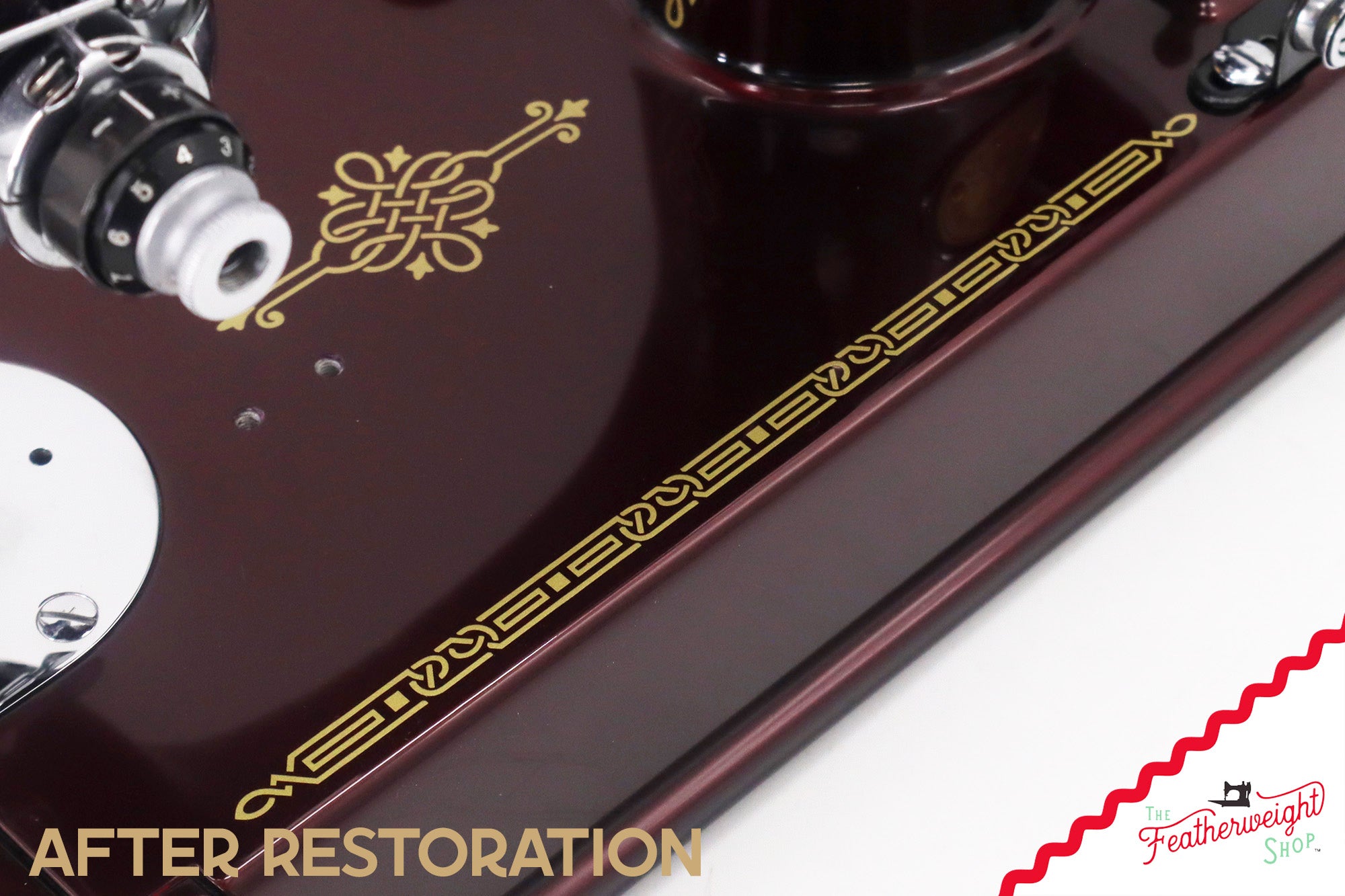 Singer Featherweight Top Decal 221 Fully Restored in Brandywine, AF383924 - SCARCE