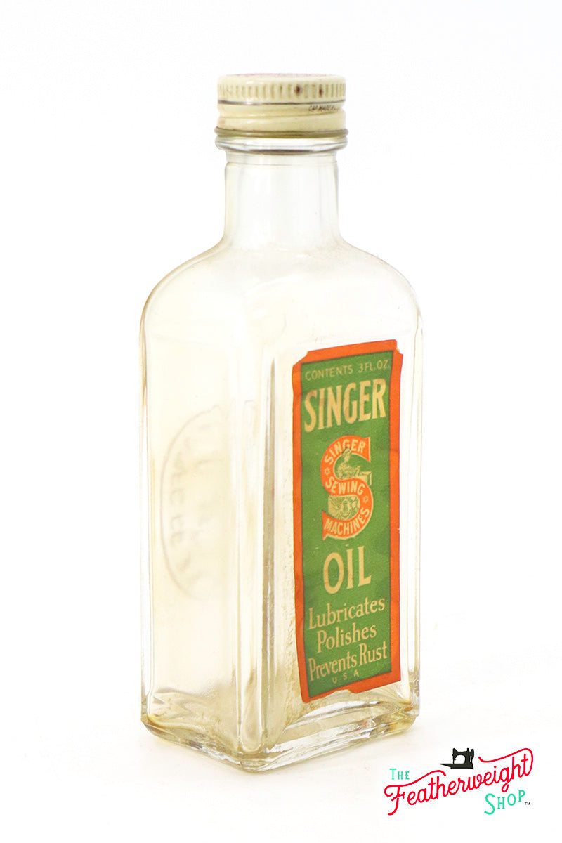 Oil Bottle - Glass, Singer (Vintage Original)