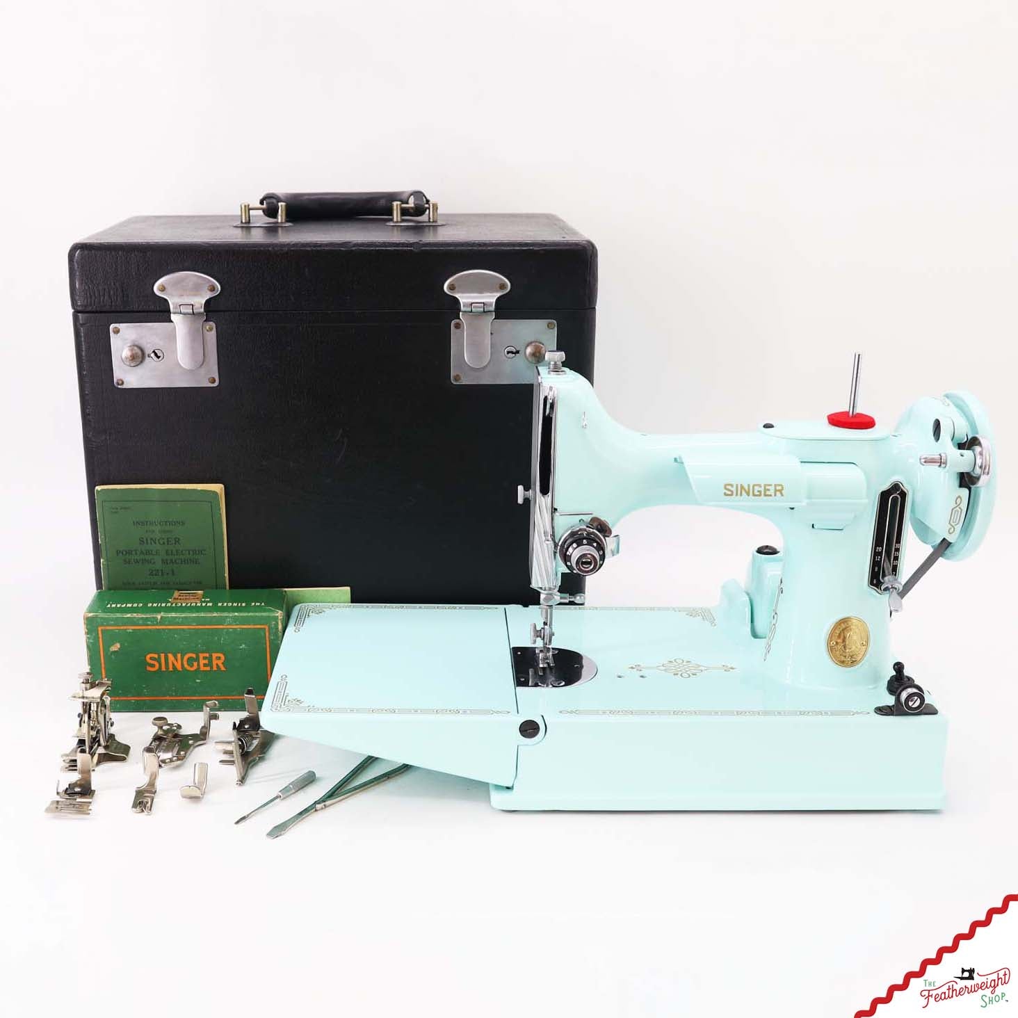 Singer Featherweight 221 AH640*** - Fully Restored in Snowflake Blue