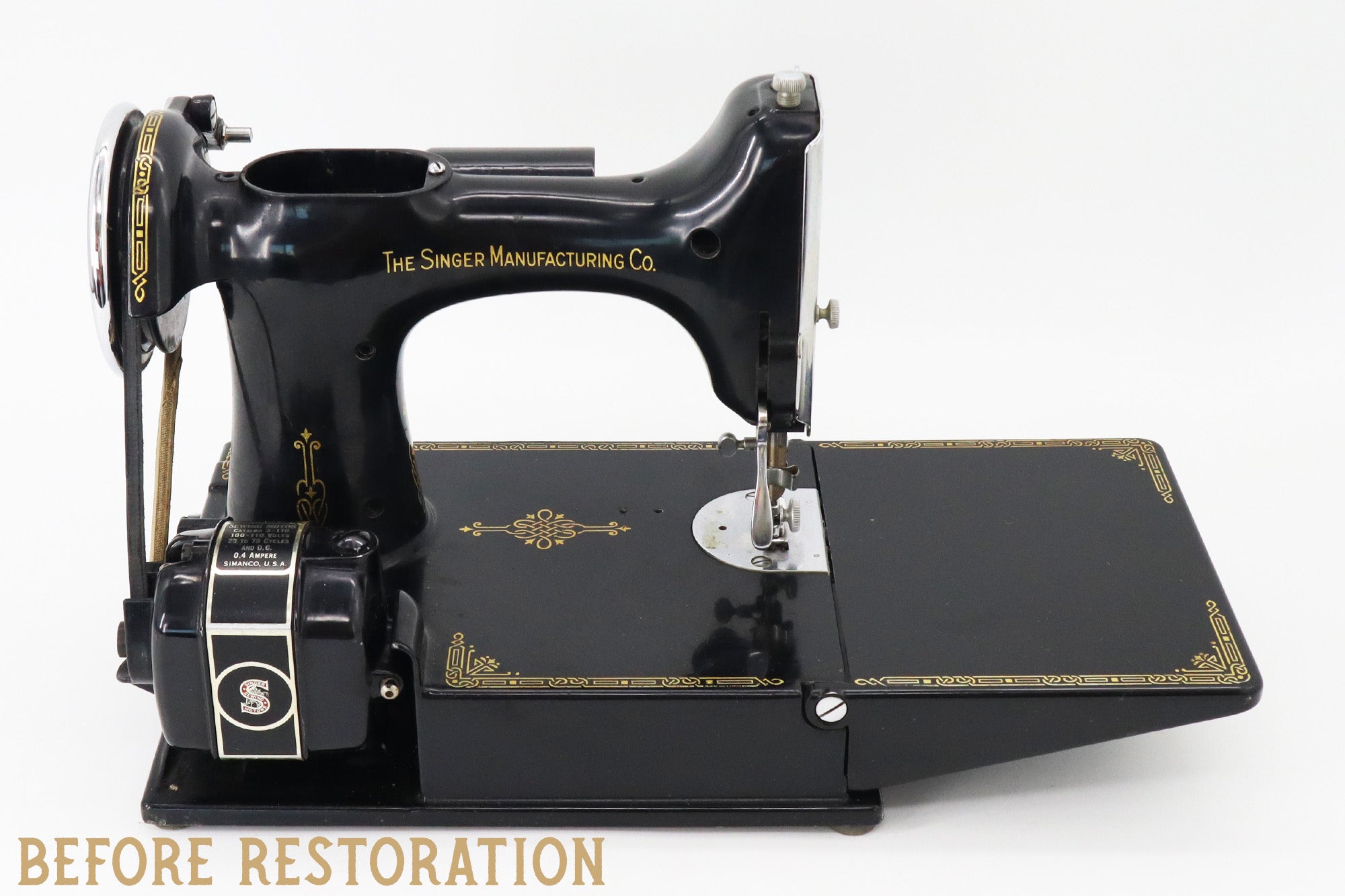 Singer Featherweight 221, "First-Run" 1933 AD5434** - Fully Restored in Gloss Black