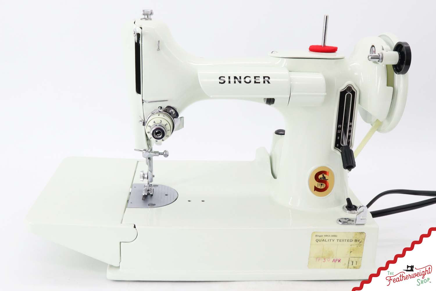 Singer Featherweight 221K Sewing Machine, British WHITE EV98612*