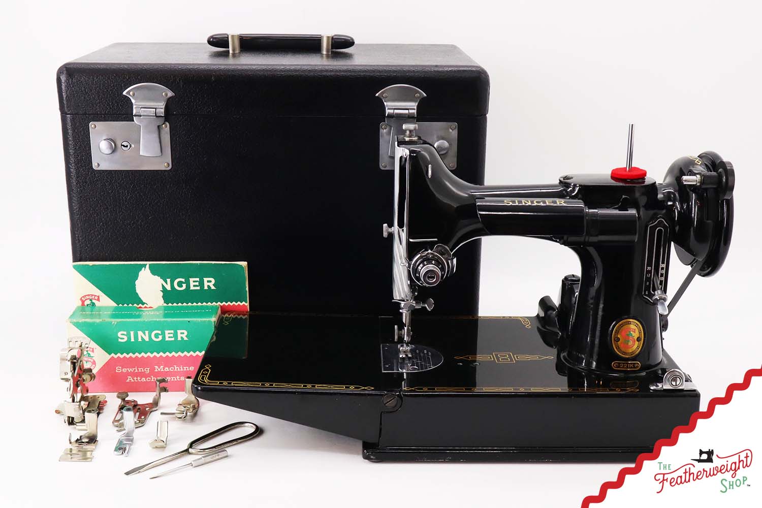 Singer Featherweight 221K Sewing Machine, RED "S" - ES1731**