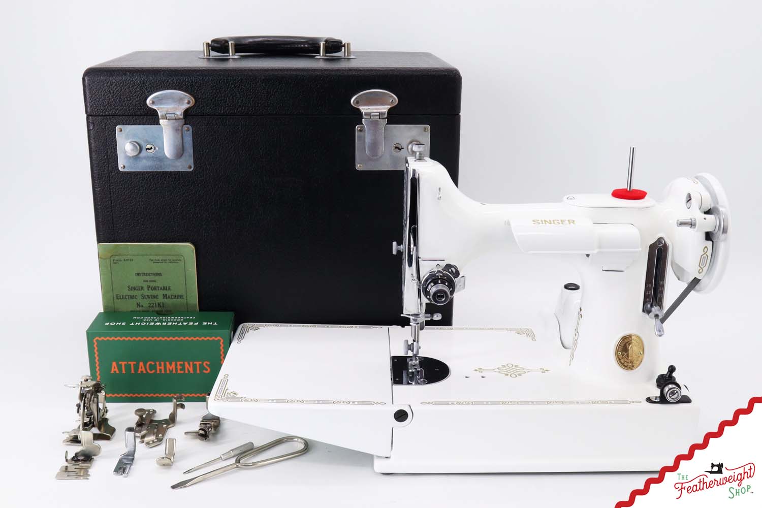 Singer Featherweight 221K - EE45284* - Fully Restored in White