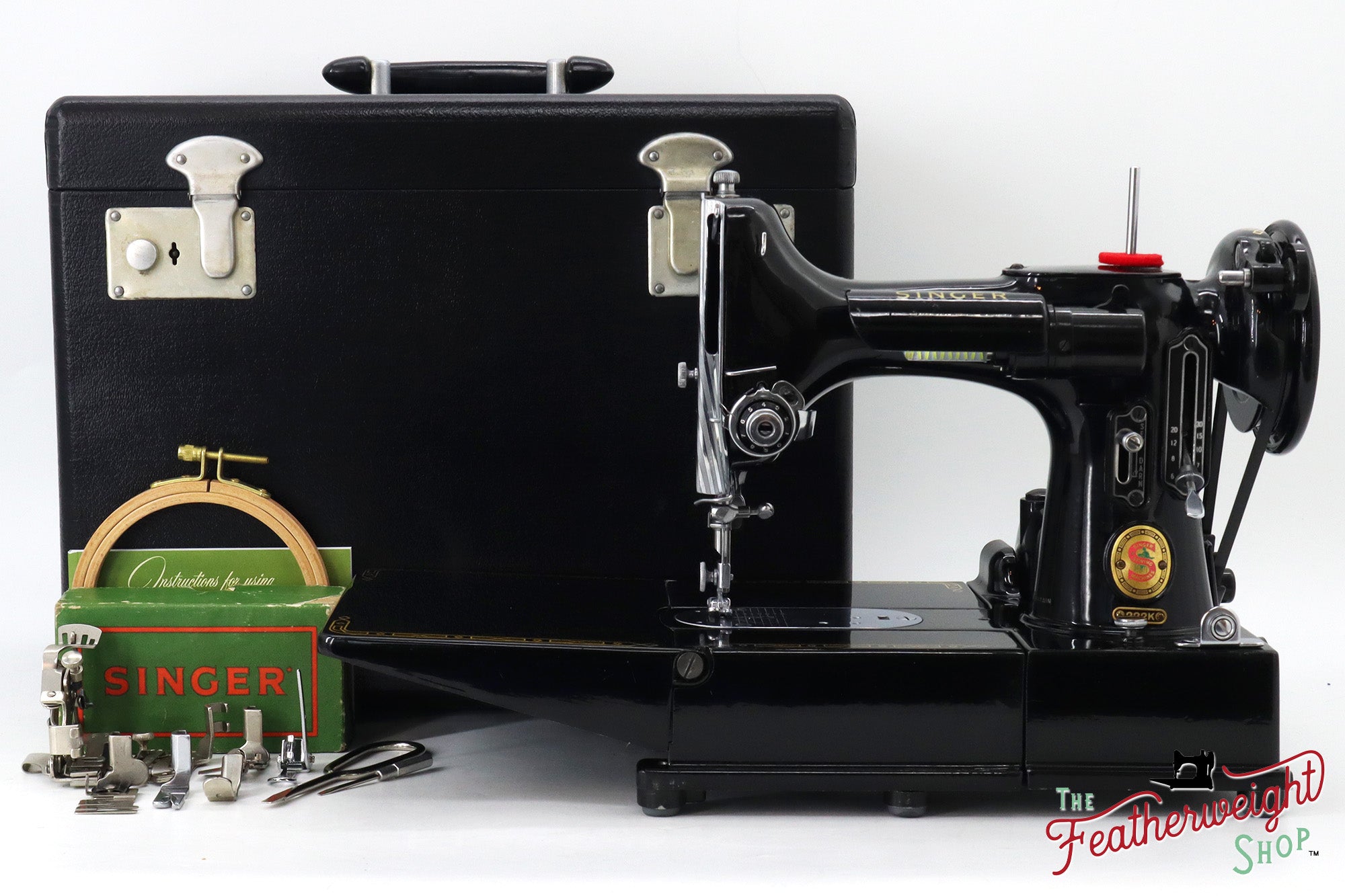 Singer Featherweight 222K Sewing Machine, Red 'S' - ER0236** - 1960