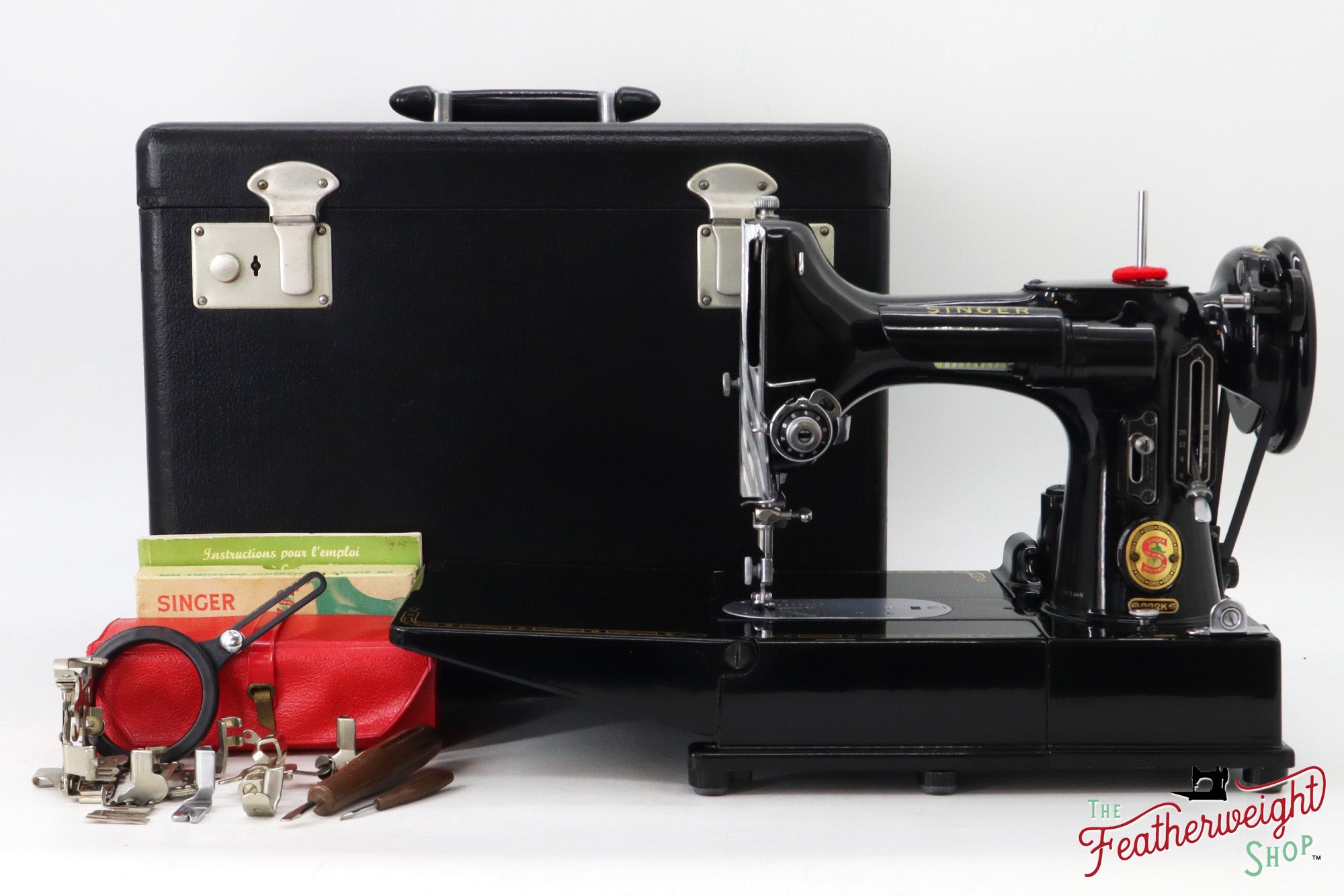 Singer Featherweight 222K Sewing Machine, Red 'S' - ES524*** - 1961