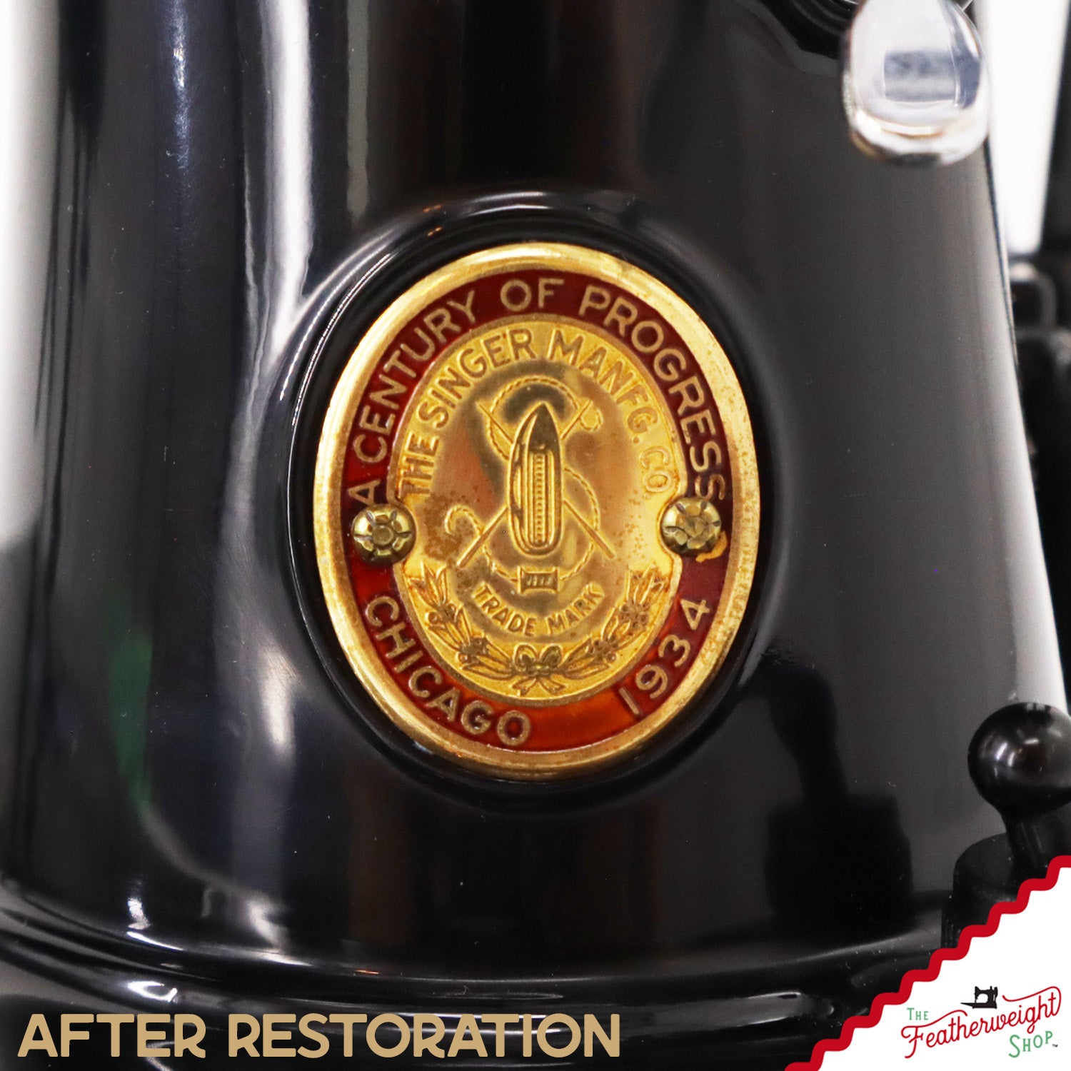 Singer Featherweight 221, Chicago World's Fair, Fully Restored in Gloss Black, AD54455* - RARE