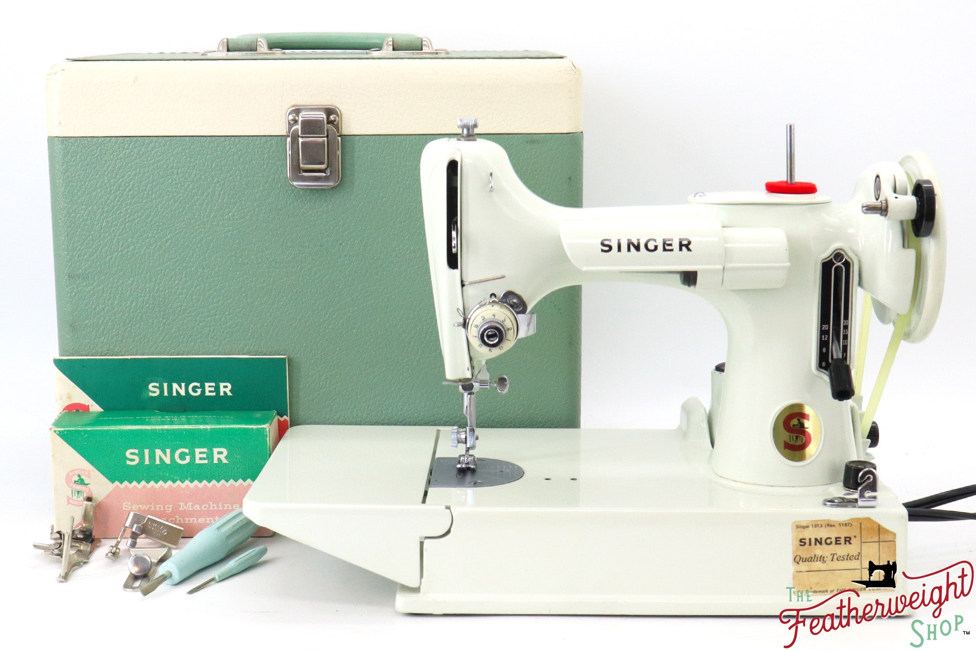 Singer Featherweight 221 Sewing Machine, WHITE - FA201***