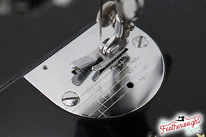 Throat / Needle Plate, Graduated (Textured Chrome) - Singer Featherweight Model 221