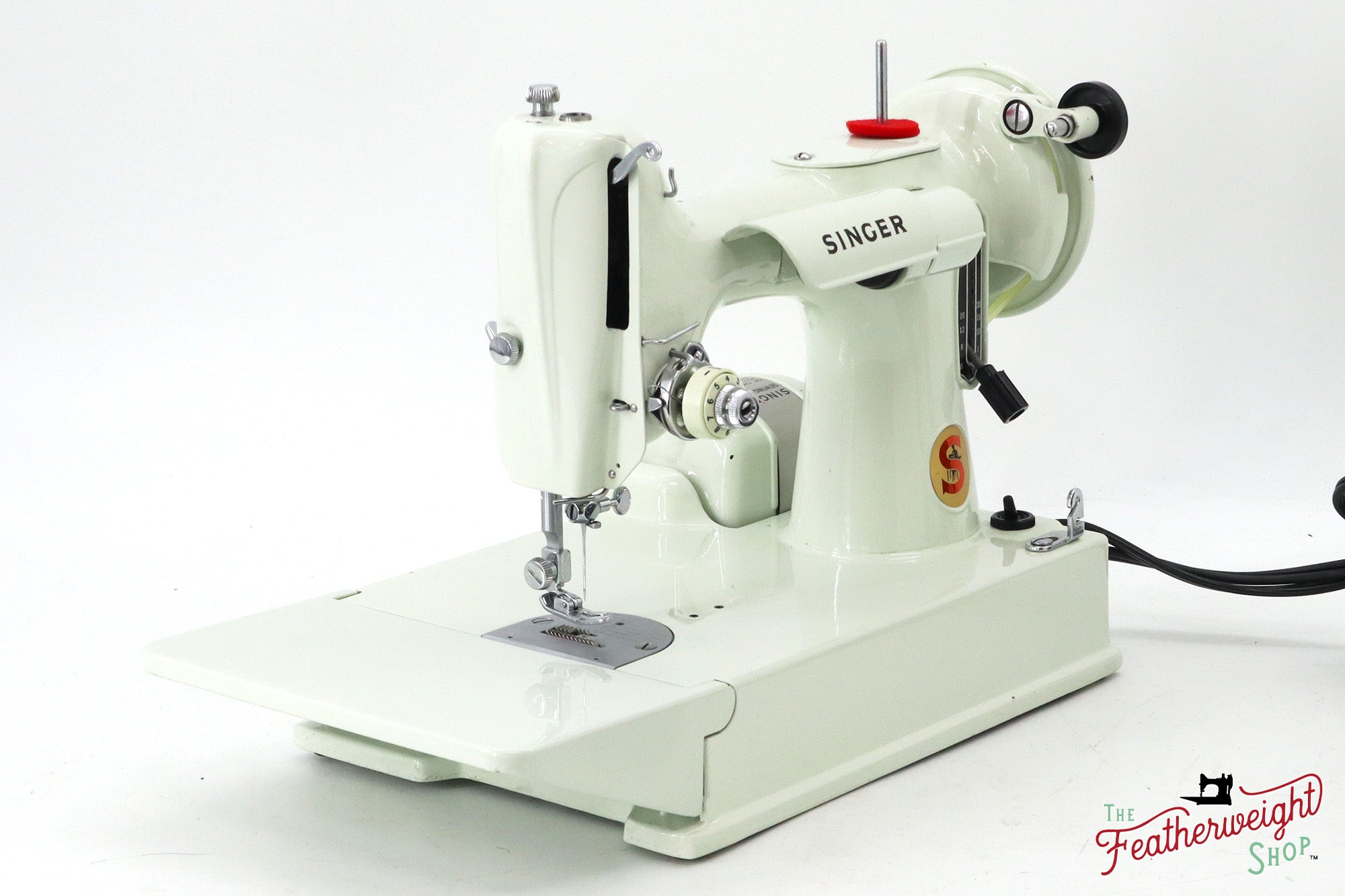 Singer Featherweight 221K Sewing Machine, British WHITE EV9858**