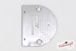 Throat / Needle Plate, Graduated (Textured Chrome) - Singer Featherweight Model 221