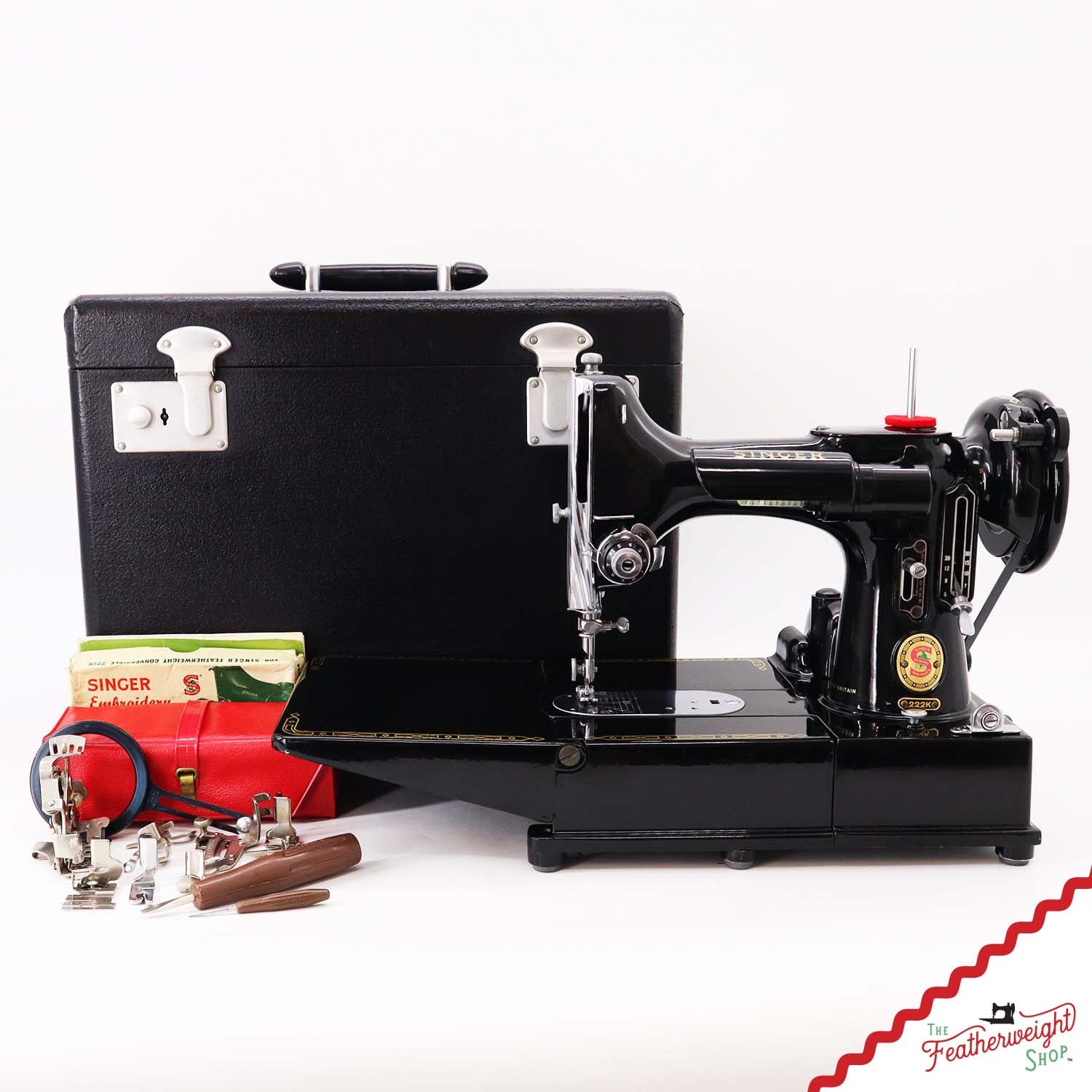 Singer Featherweight 222K Sewing Machine, Red 'S' - ER0235** - 1960