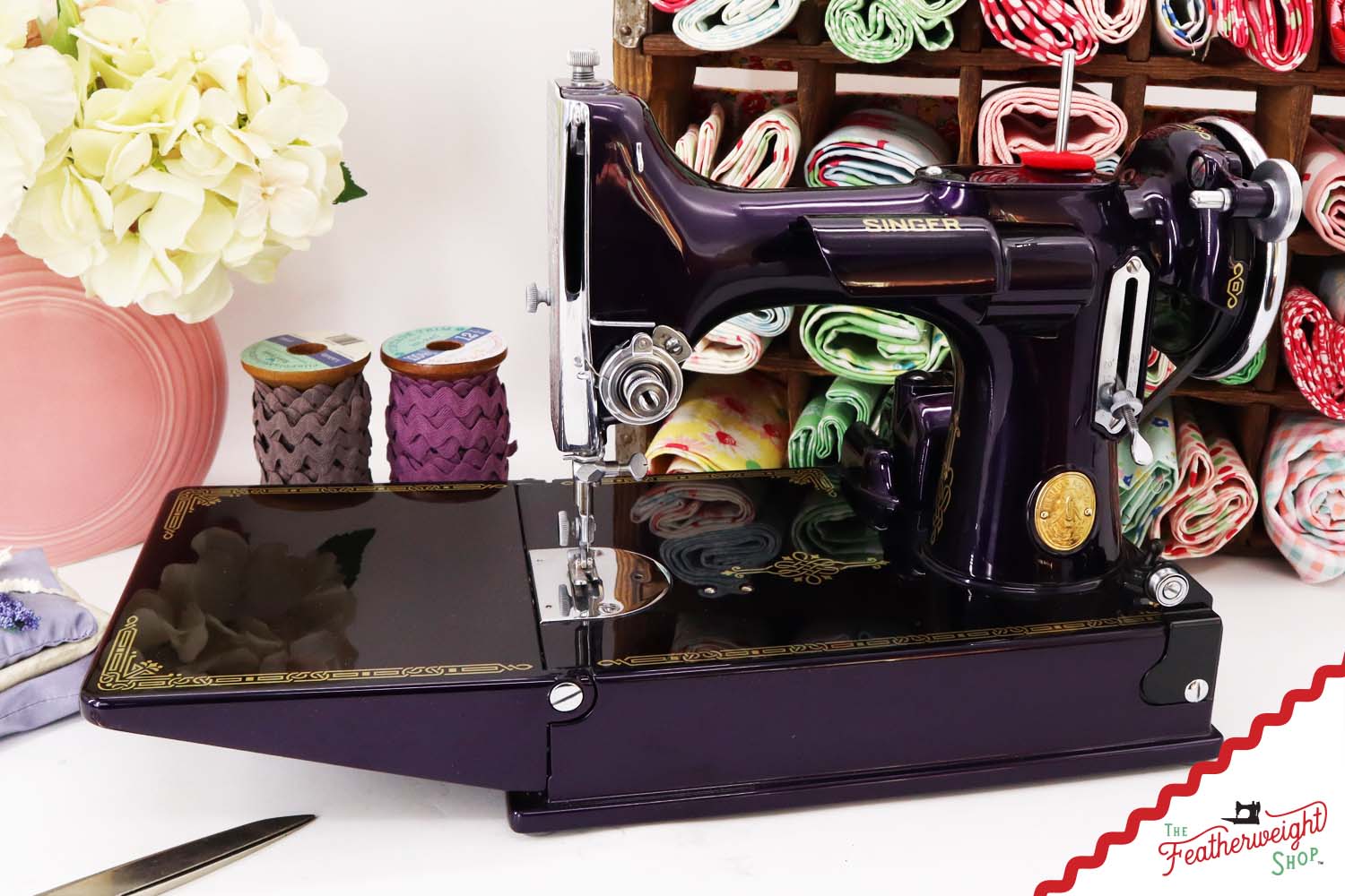 Singer Featherweight 221, AE0607** - Fully Restored in Black Iris