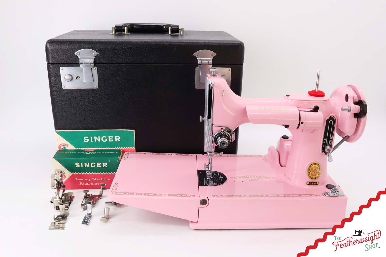 Singer Featherweight 221K, Red 'S', ES2397** - Fully Restored in Rosy Posy Pink