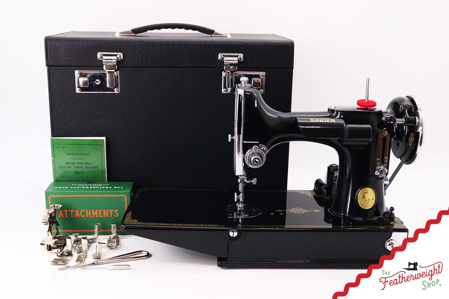 Singer Featherweight 221, "First-Run" 1933 AD5434** - Fully Restored in Gloss Black