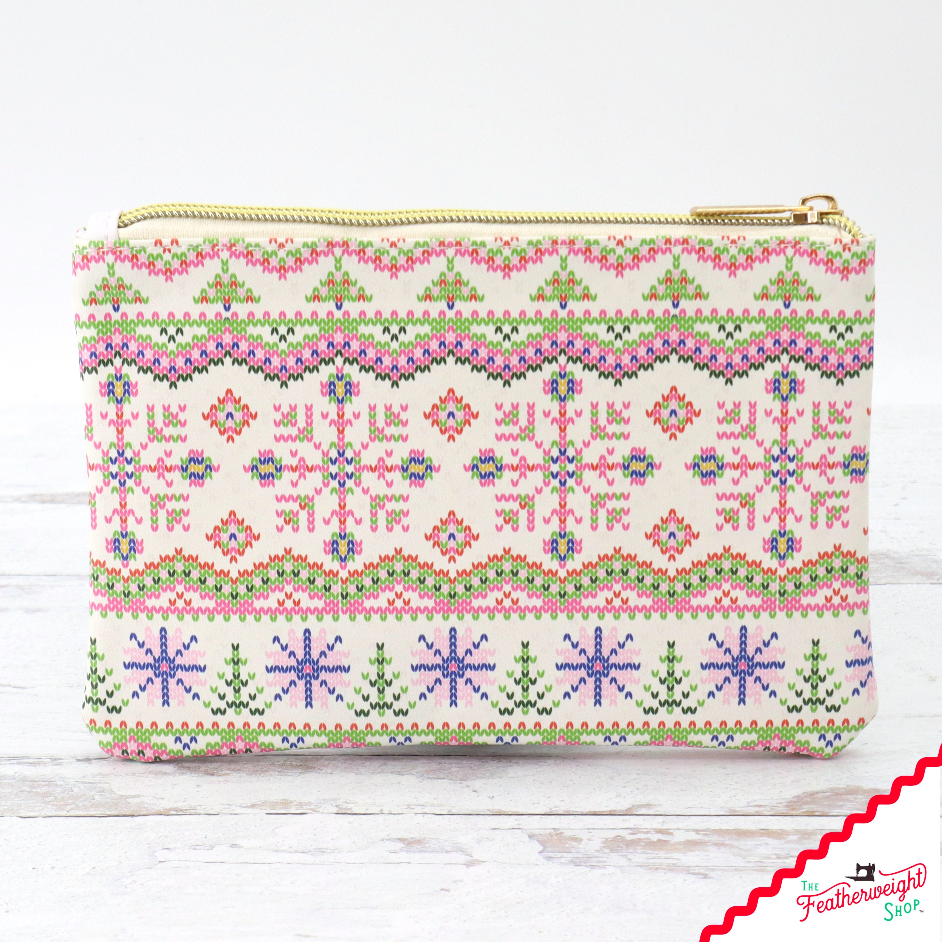 Bag, Bright Christmas Knit Fair Isle Glam Zipper