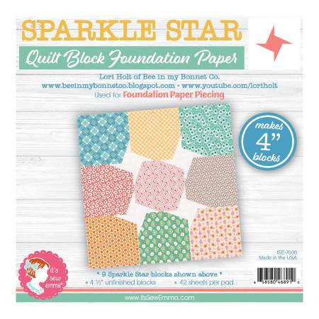 Foundation Paper Pad, 4-INCH Sparkle Star Quilt Block