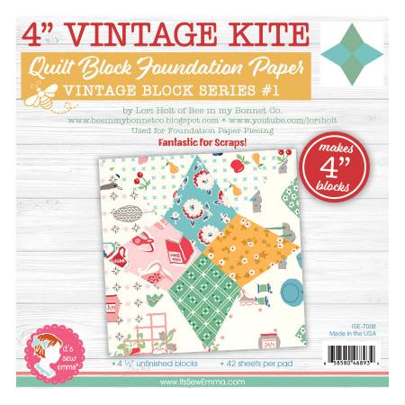 Foundation Paper Piecing Sheets, 4-INCH Vintage Kite Quilt Block