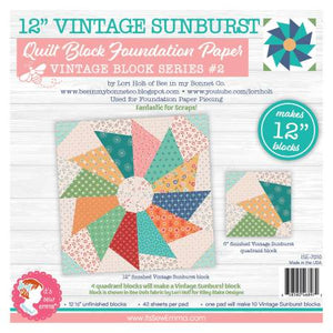 Foundation Paper Pad, 12-inch Vintage Sunburst Quilt Block